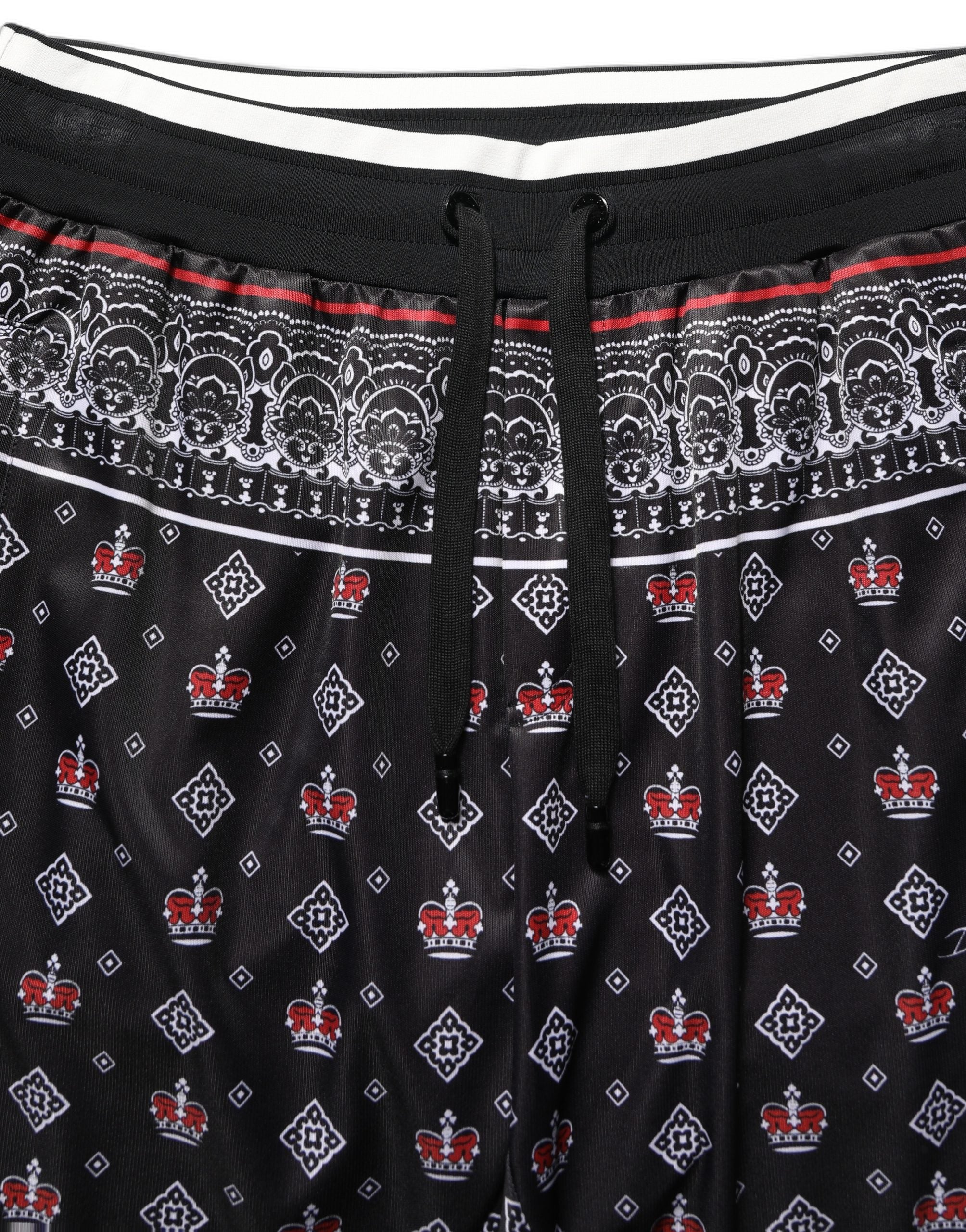 Dolce & Gabbana Schwarze Jogginghose mit Bandana-Krone für Herren