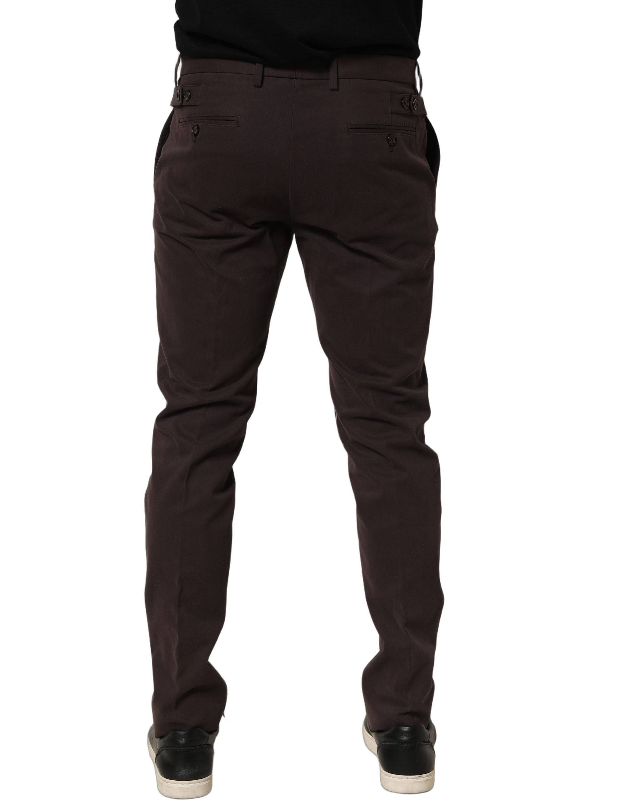 Dolce & Gabbana Braune Baumwoll-Röhrenhose im Skinny-Fit