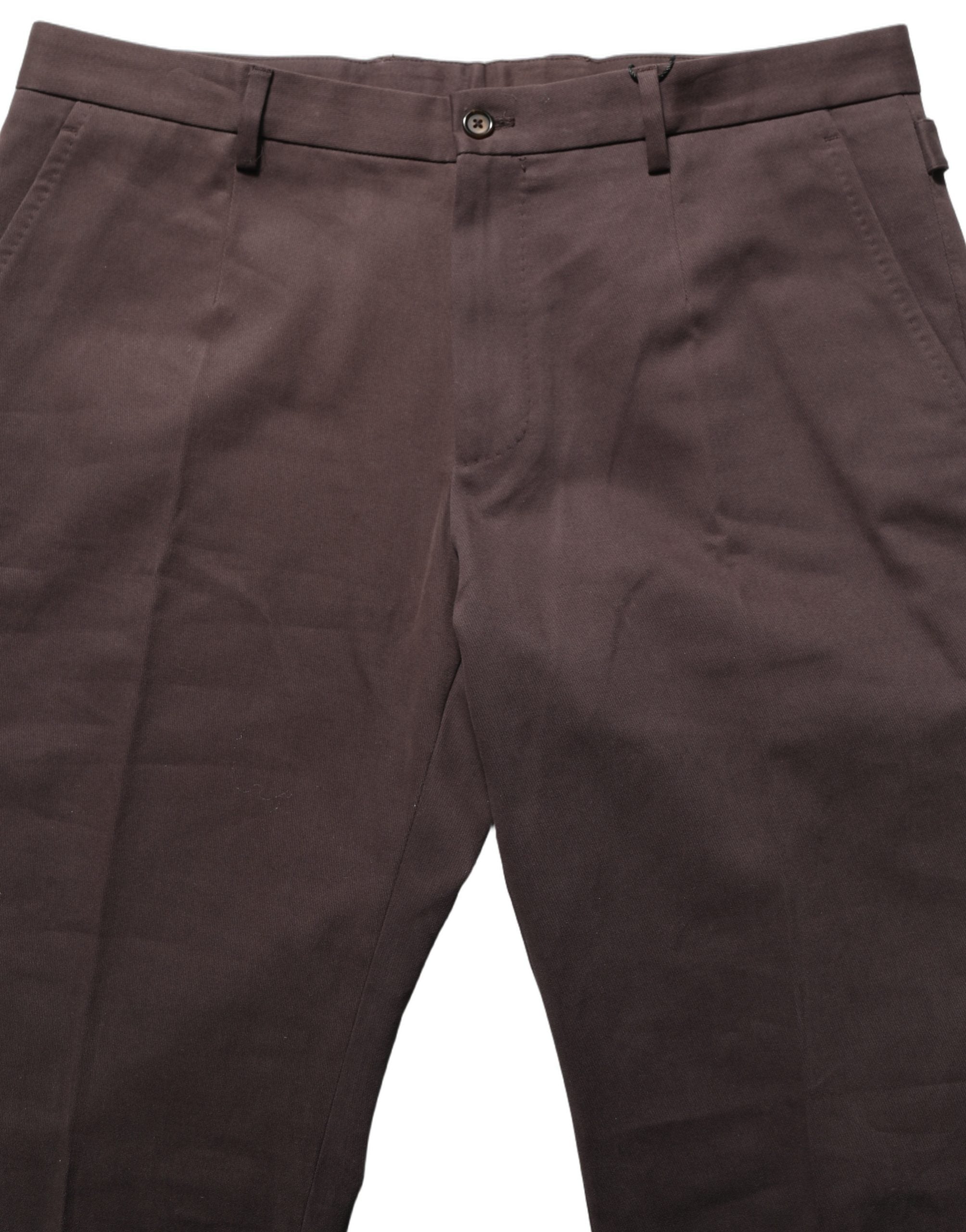 Dolce & Gabbana Braune Baumwoll-Röhrenhose im Skinny-Fit