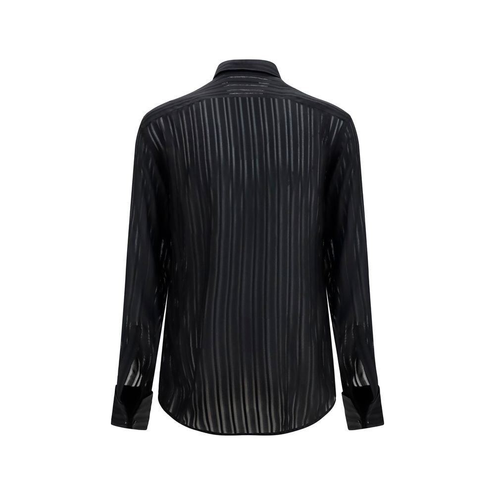 Gucci Schwarzes Seidenhemd