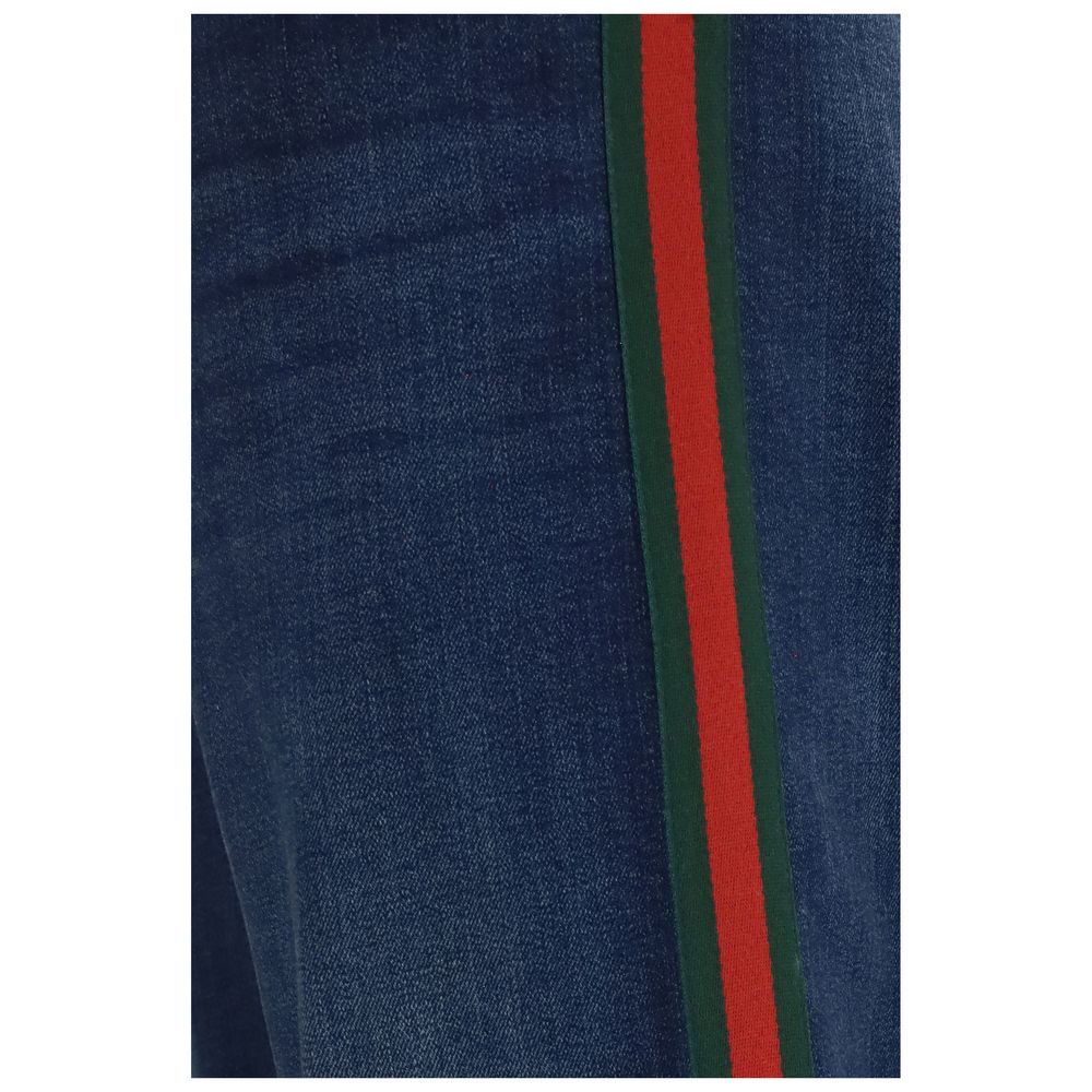 Gucci Blaue Baumwoll-Jeans mit ausgestelltem Bein
