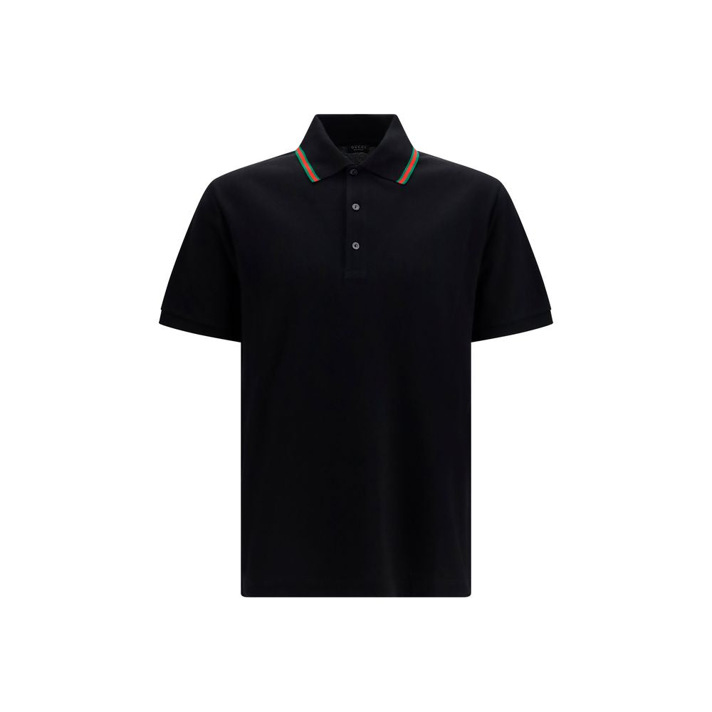 Gucci Schwarzes Baumwoll-Poloshirt