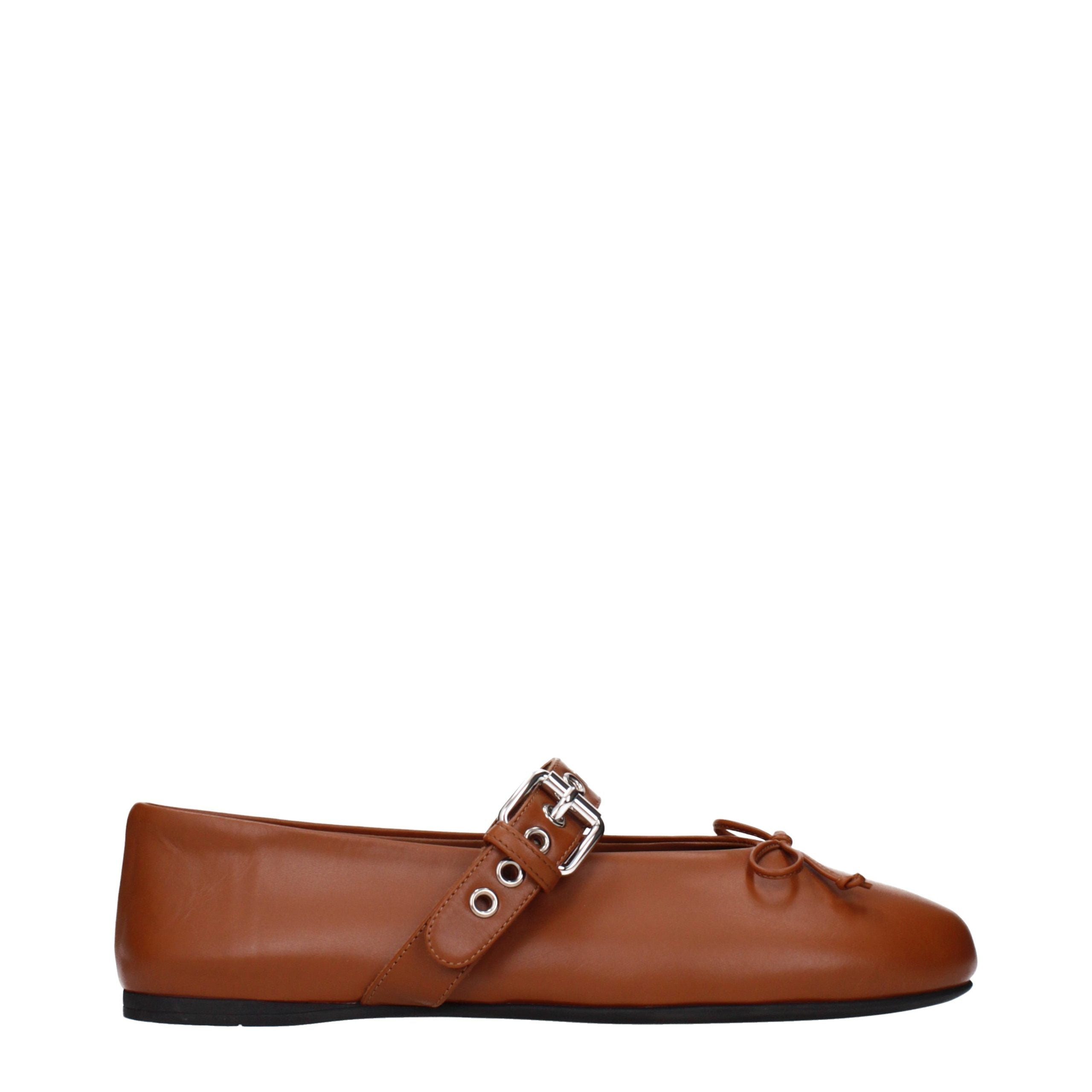 Miu Miu Ballerinas aus braunem Leder