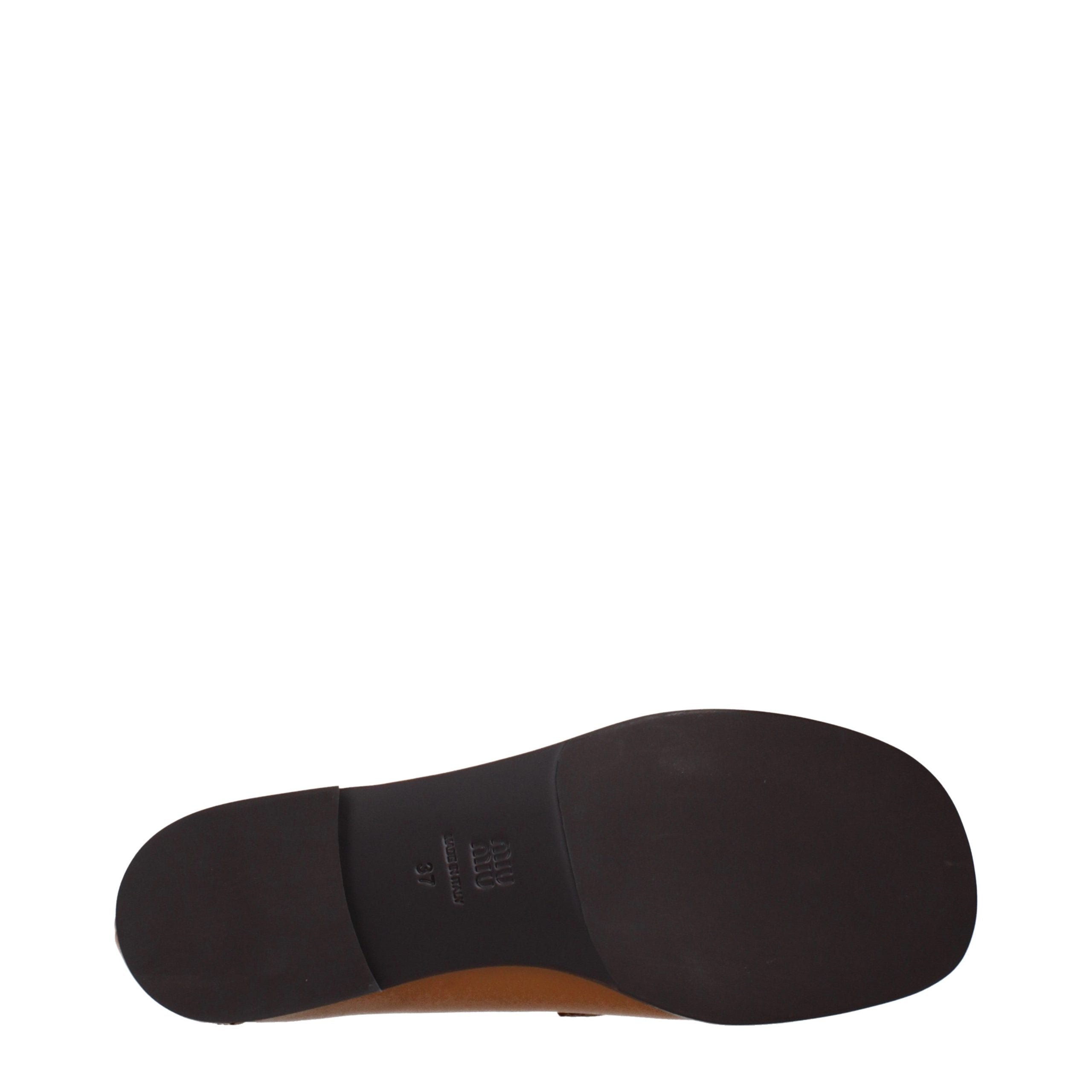 Miu Miu Braune Loafer aus Leder zum Hineinschlüpfen