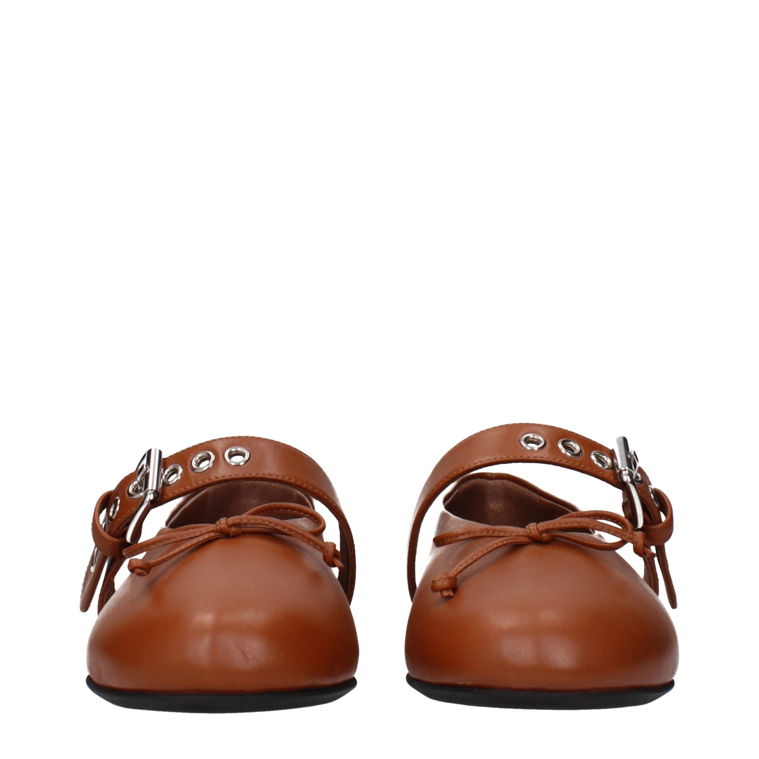Miu Miu Ballerinas aus braunem Leder