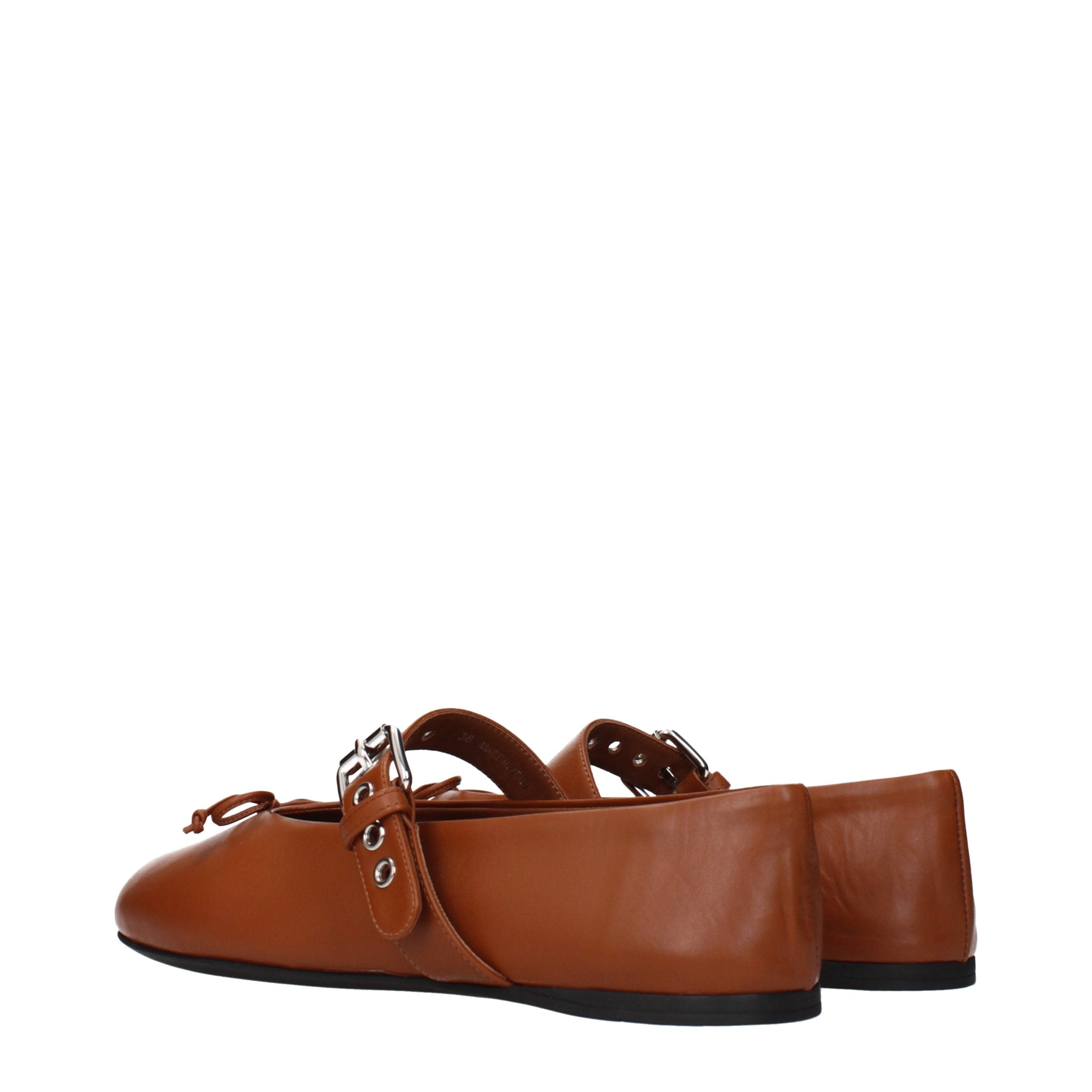 Miu Miu Ballerinas aus braunem Leder