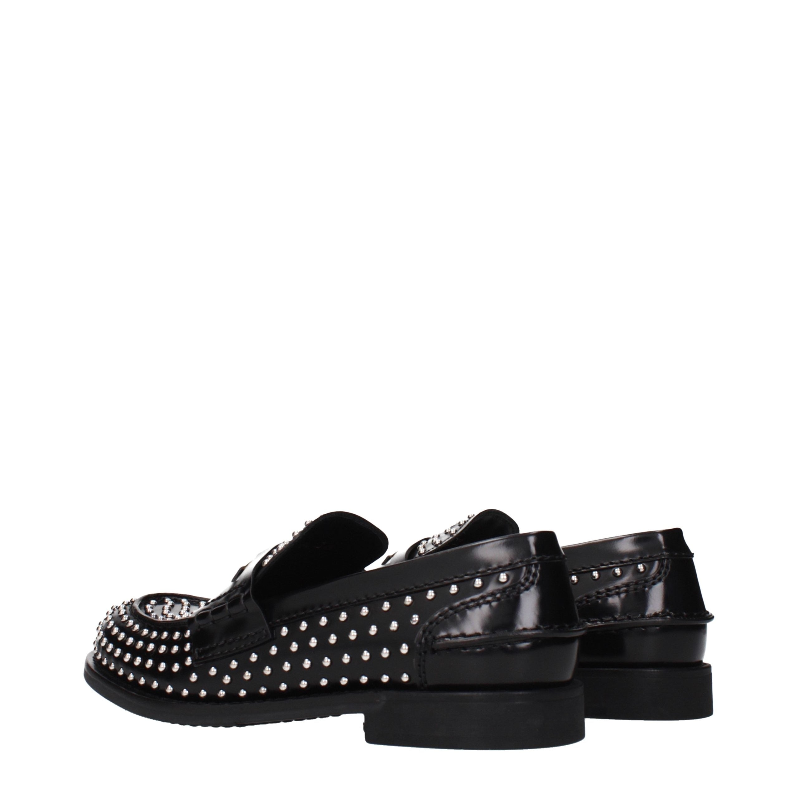 Miu Miu Schwarze Leder Loafer zum Hineinschlüpfen