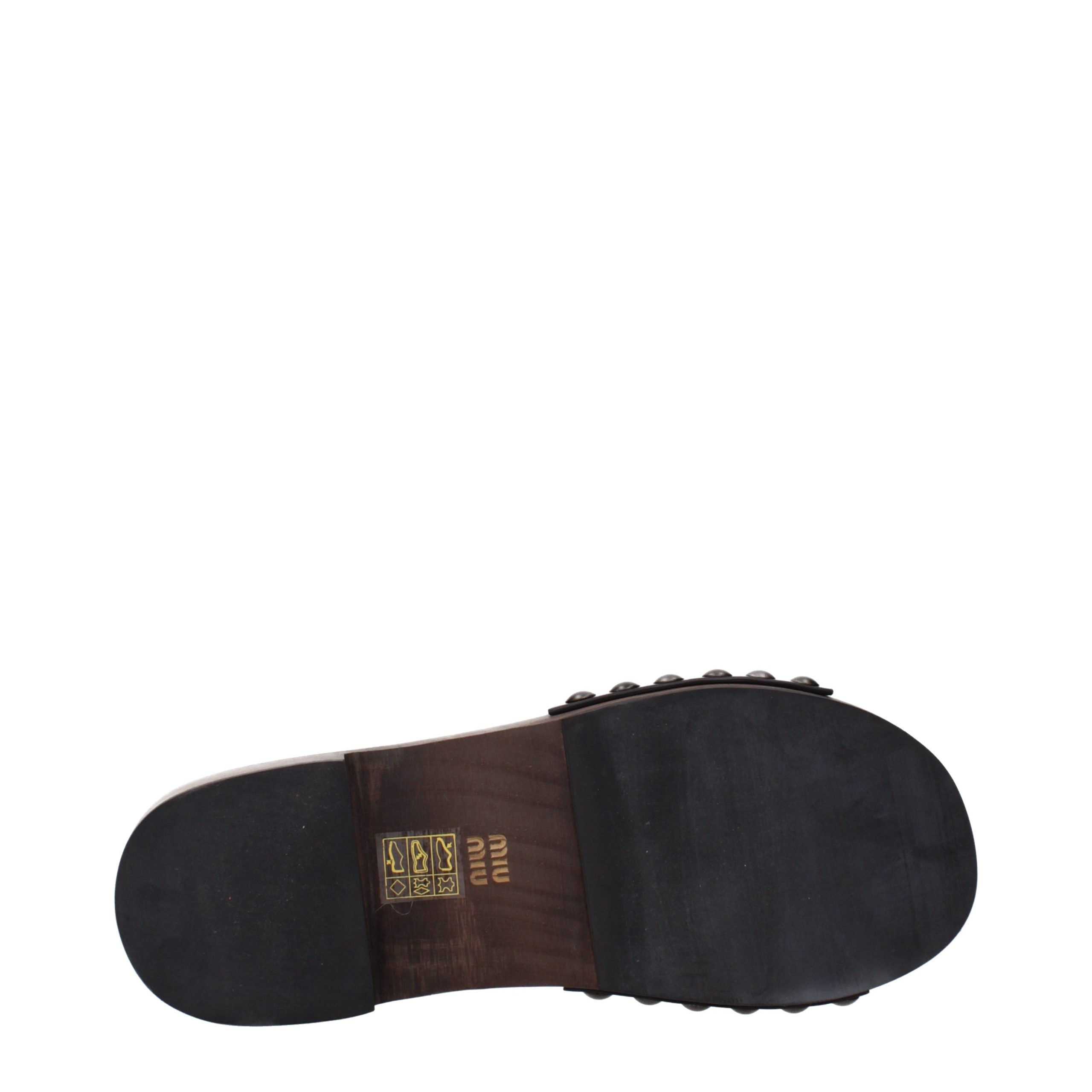 Miu Miu Schwarze Leder-Slipper