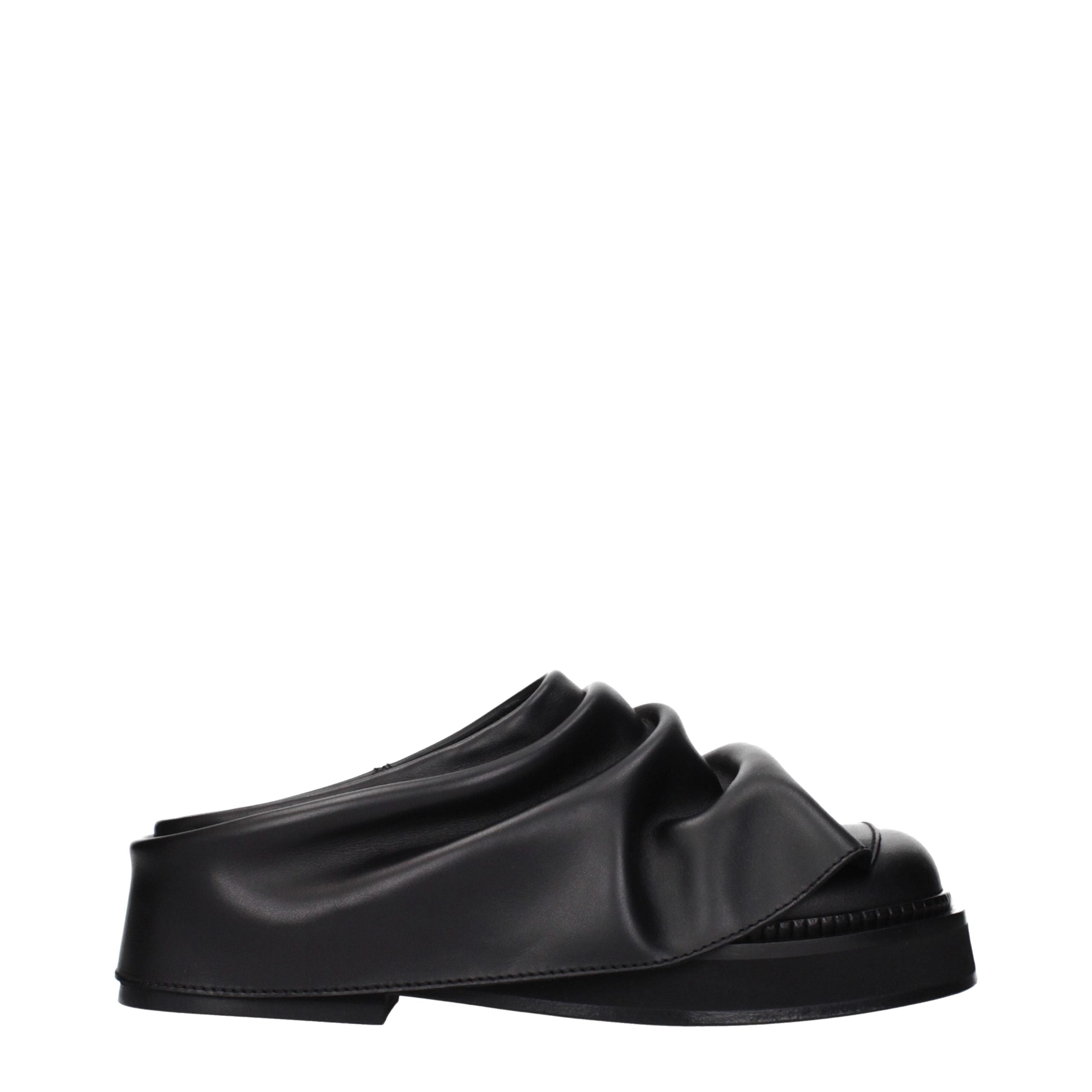 The Attico Schwarze Leder-Slipper