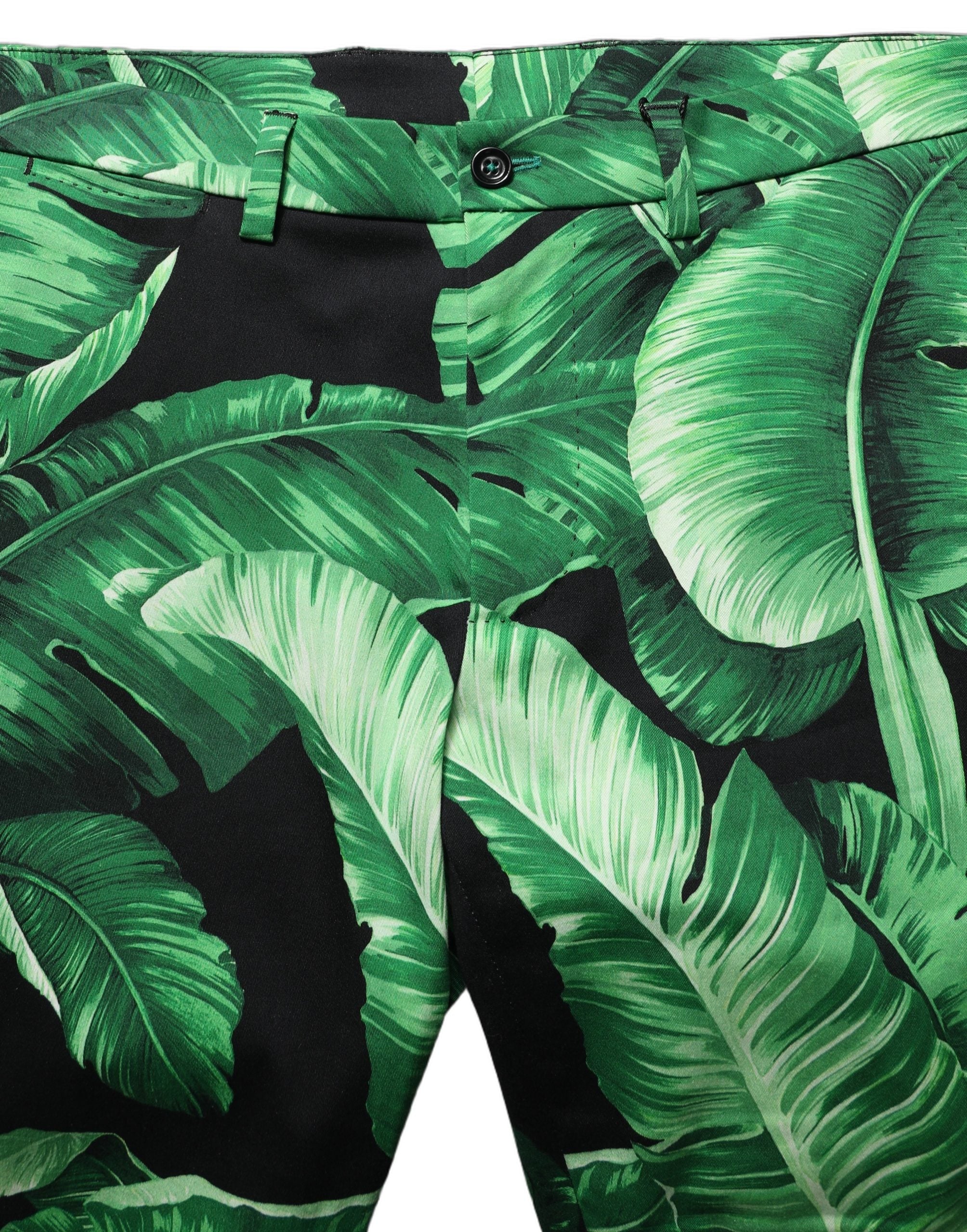 Dolce & Gabbana Herren-Bermudashorts mit schwarzem Bananenblatt-Print