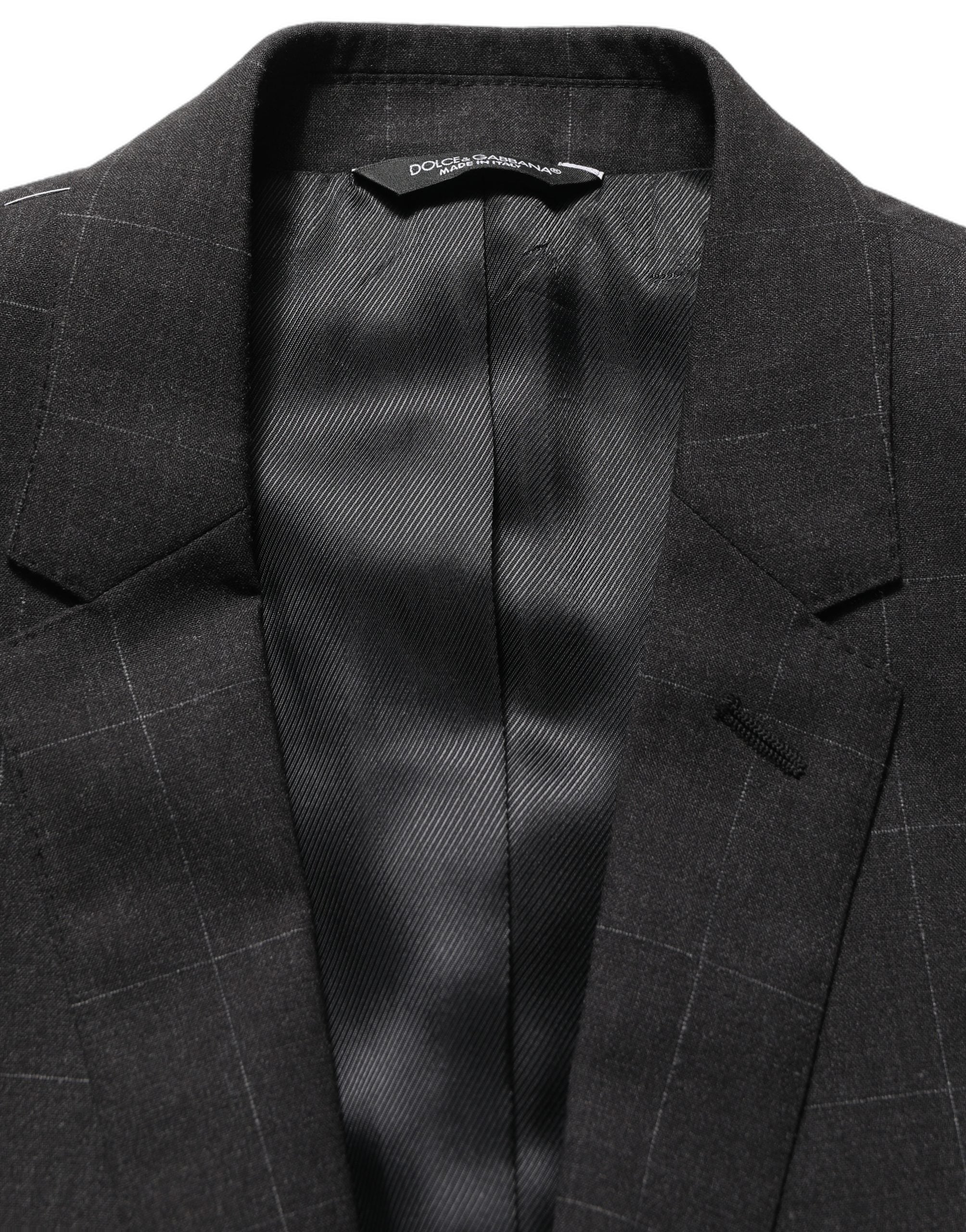 Dolce & Gabbana Schwarzer Woll-Anzug im Slim Fit für Herren, 2-teilig