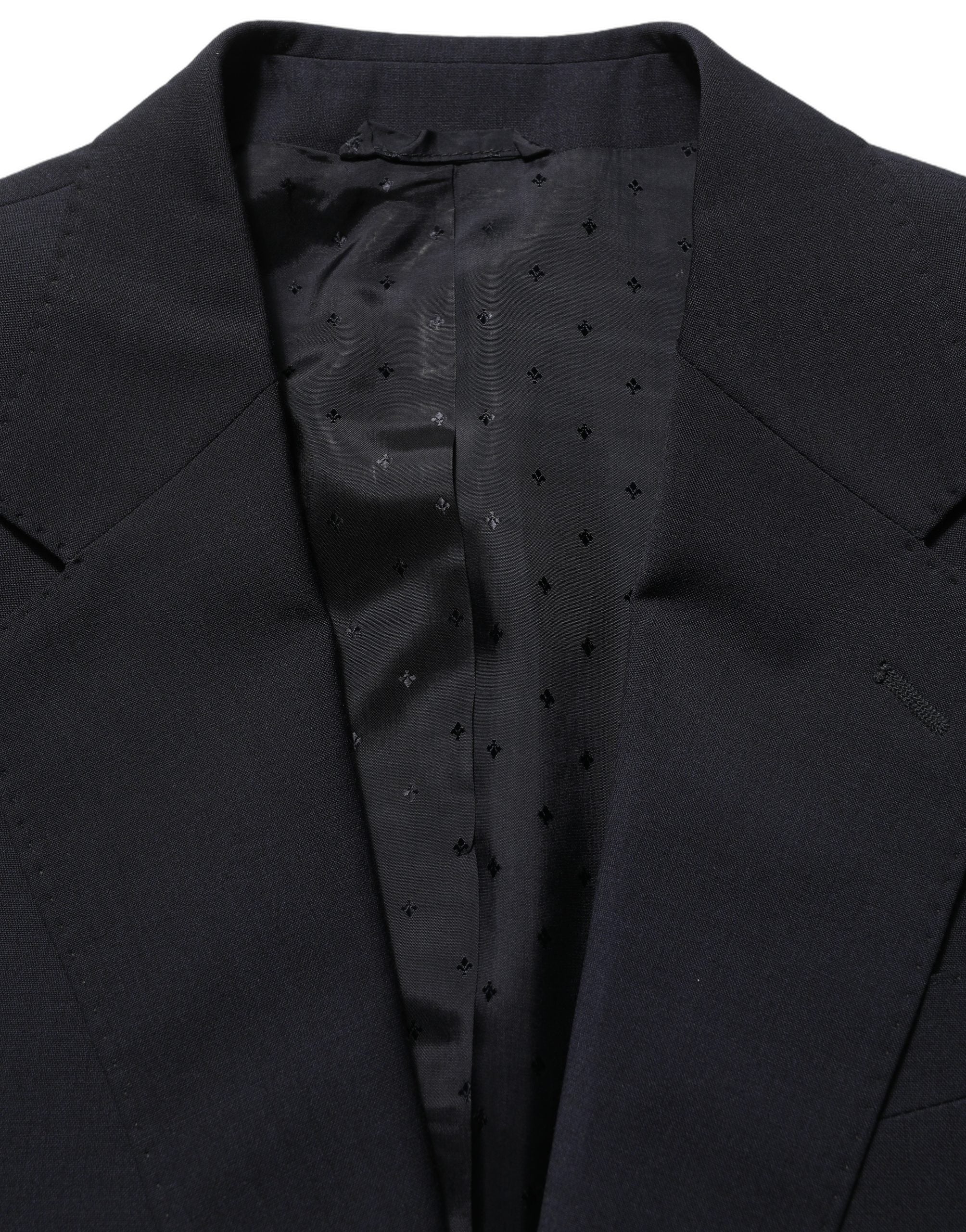 Dolce & Gabbana Schwarzer Woll-Anzug im Slim Fit-Stil, 3-teilig für Herren