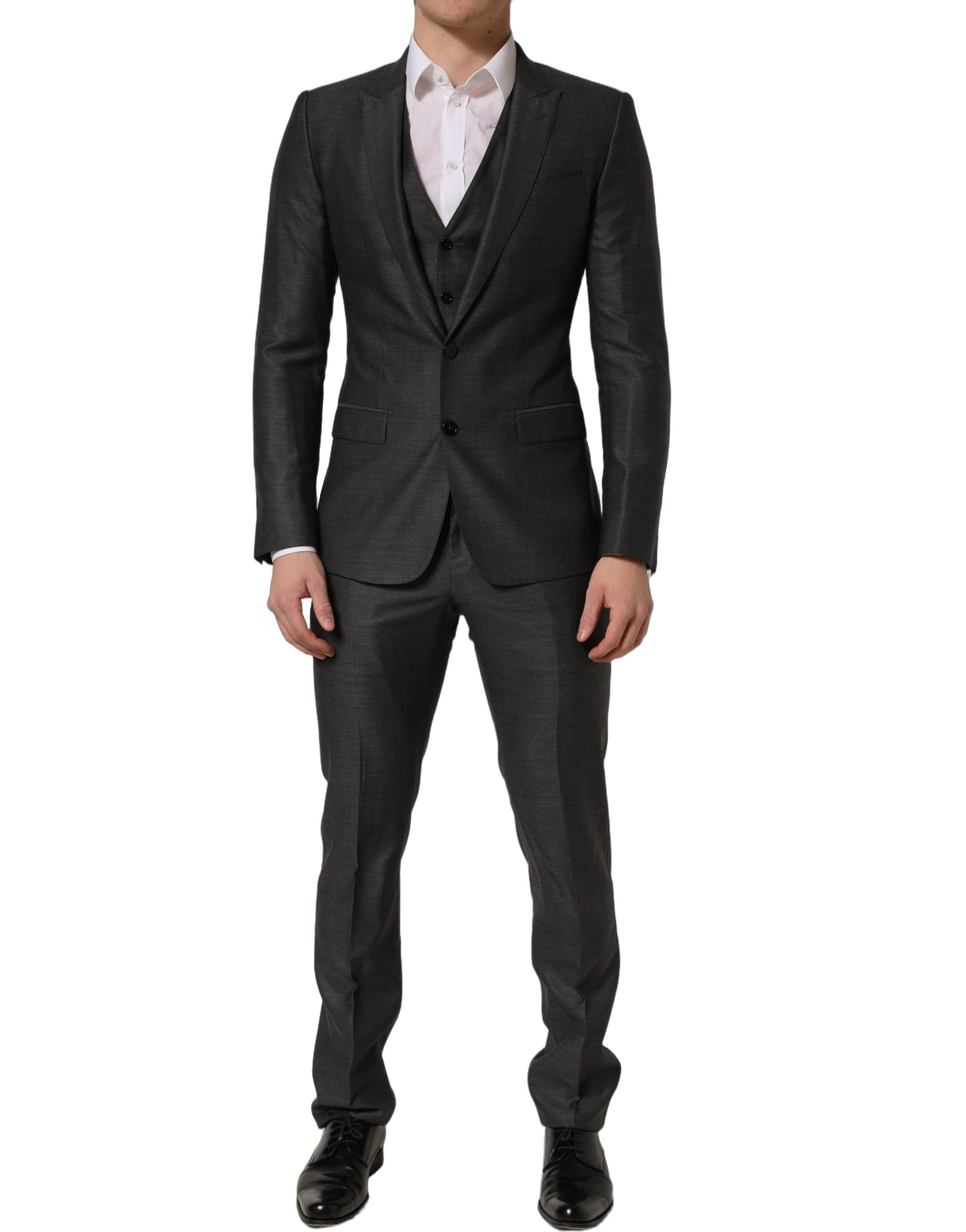 Dolce & Gabbana Grauer MARTINI Slim Fit Anzug im 3-Teiler-Look