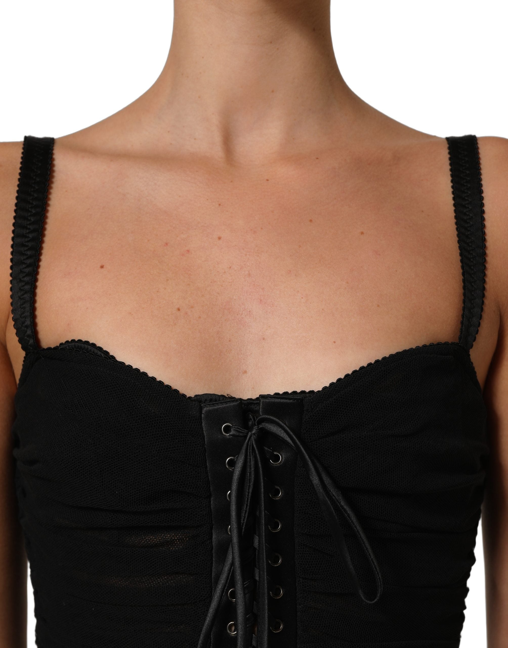 Dolce & Gabbana Schwarzes Bodycon Korsett-Mini-Kleid