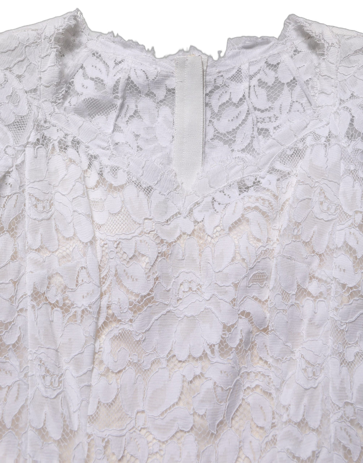 Dolce & Gabbana Langes Meerjungfrauen-Abendkleid aus weißer floraler Spitze