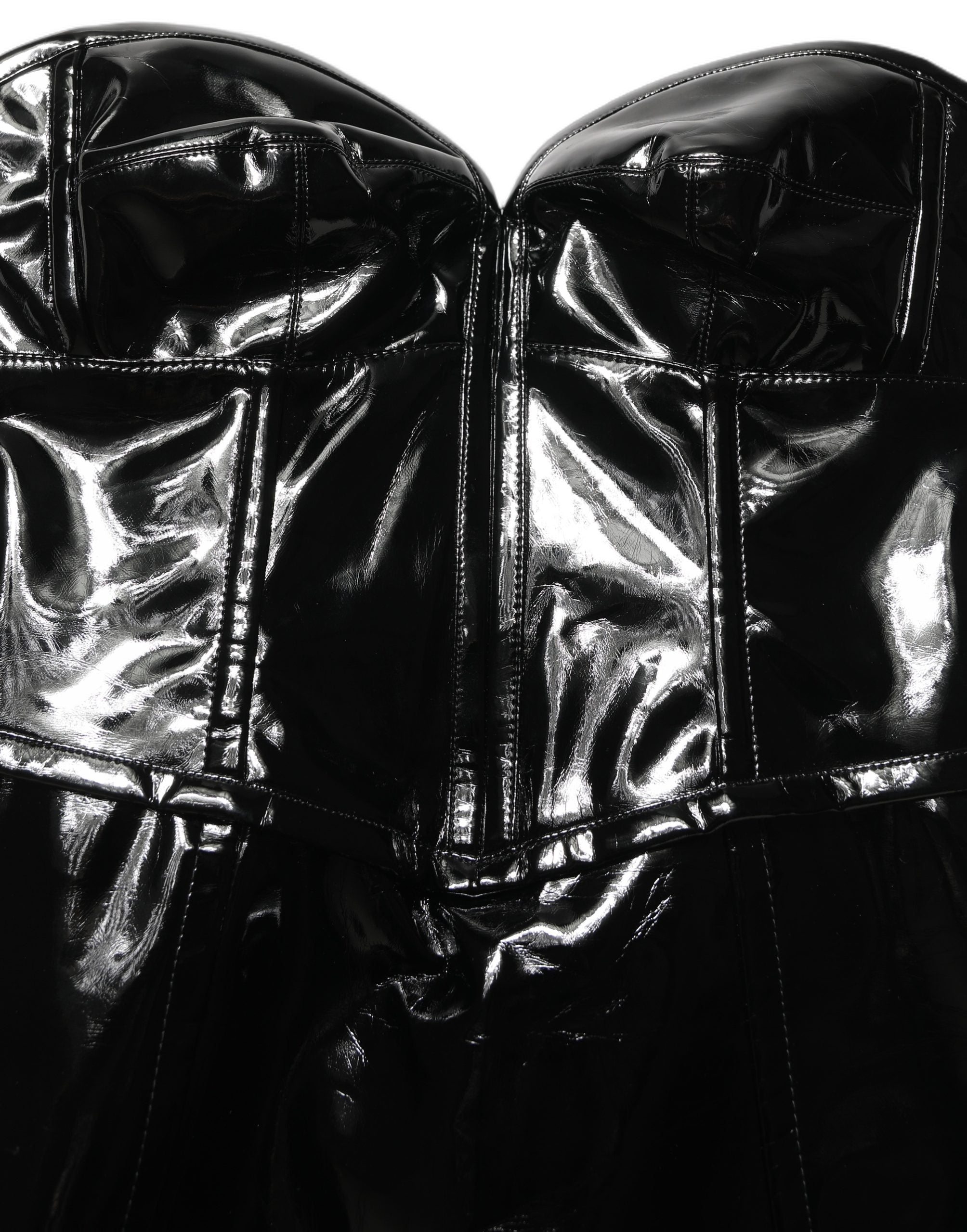 Dolce & Gabbana Schwarzes Korsett-Minikleid aus Lackleder