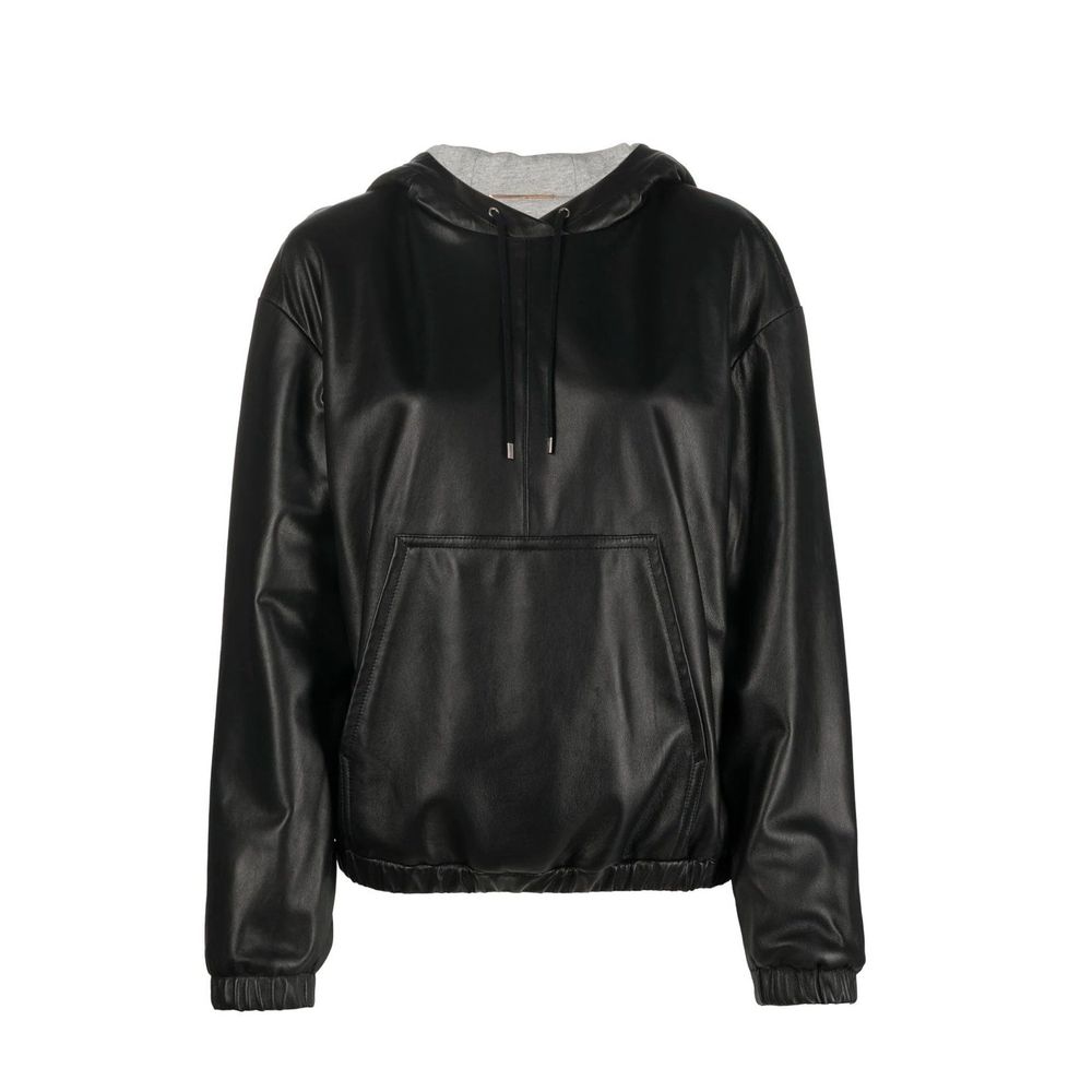 Saint Laurent Schwarze Leder-Tanktops