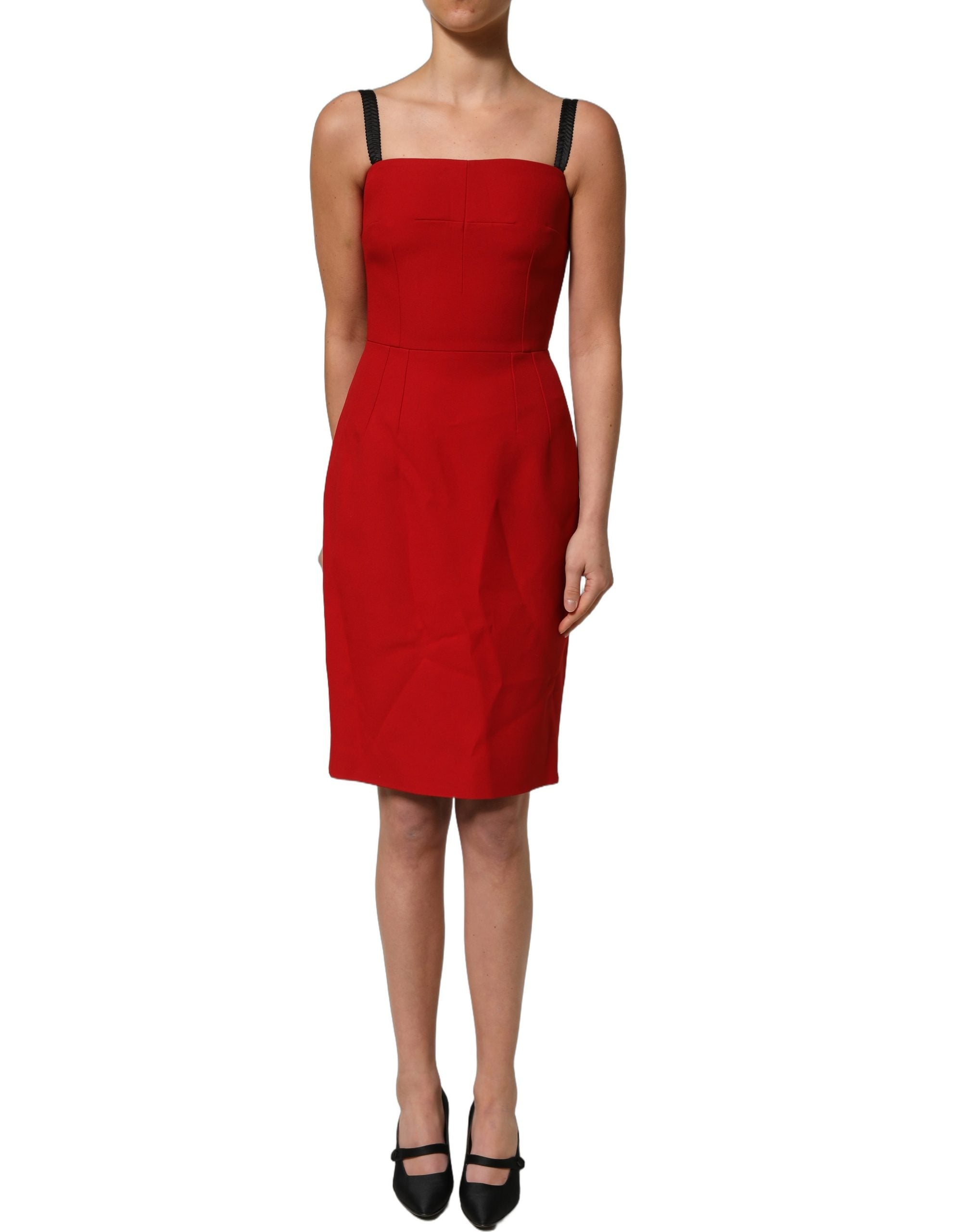 Dolce & Gabbana Rotes Stretch Bodycon Etuikleid knielang