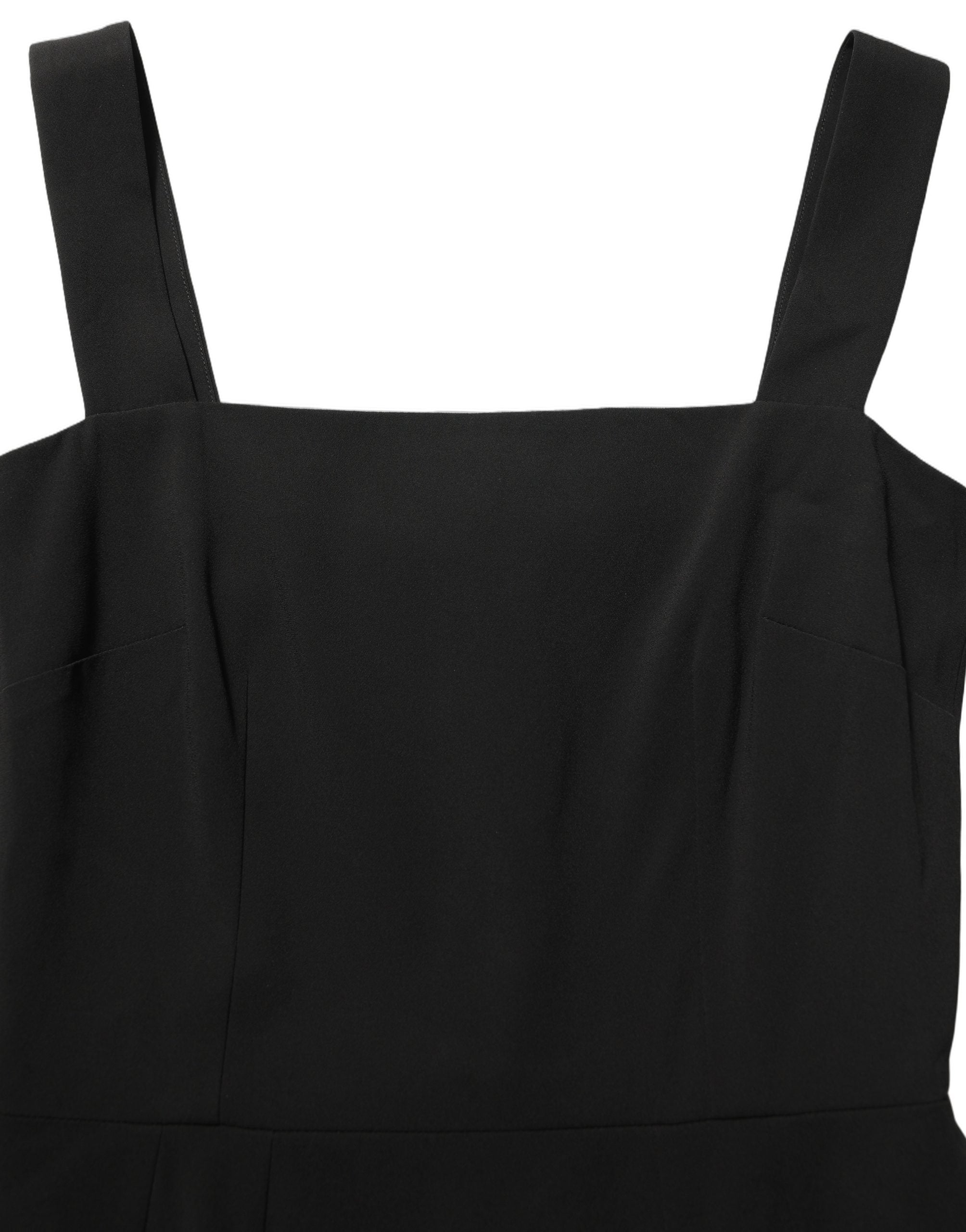 Dolce & Gabbana Schwarzes Midi-Etuikleid aus Viskose-Stretch