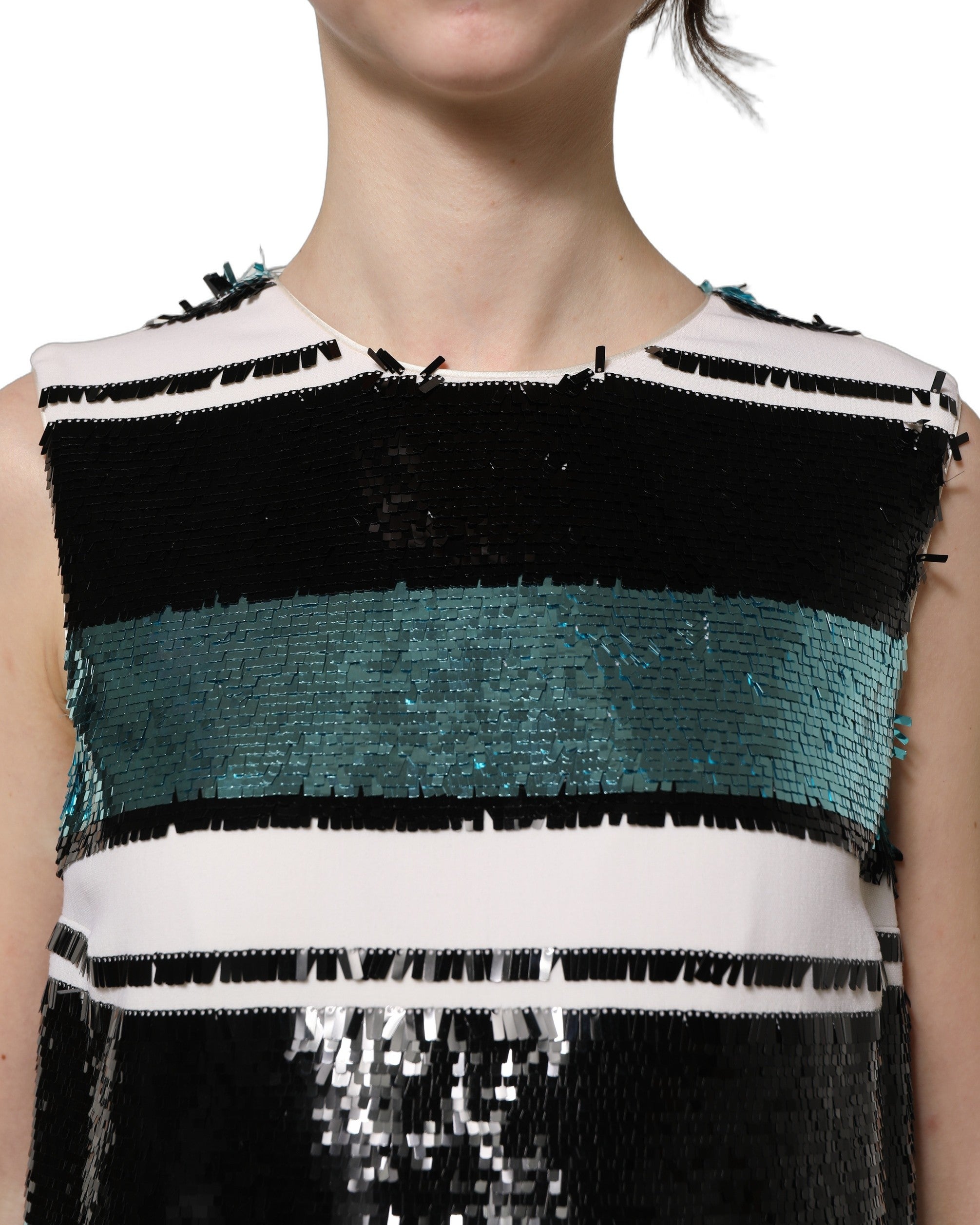 Dolce & Gabbana Ärmelloses Shift-Kleid mit mehrfarbigen Pailletten