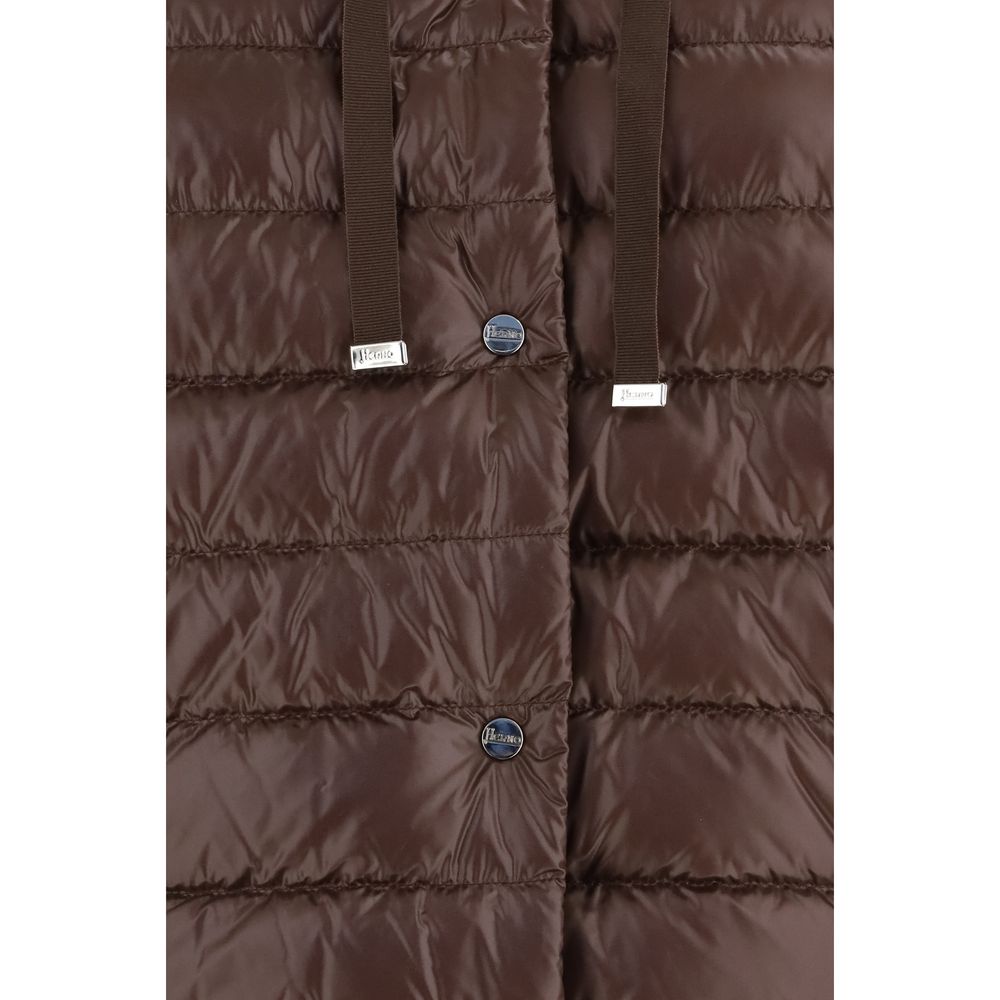 Herno Braune Polyester-Jacke in voller Länge