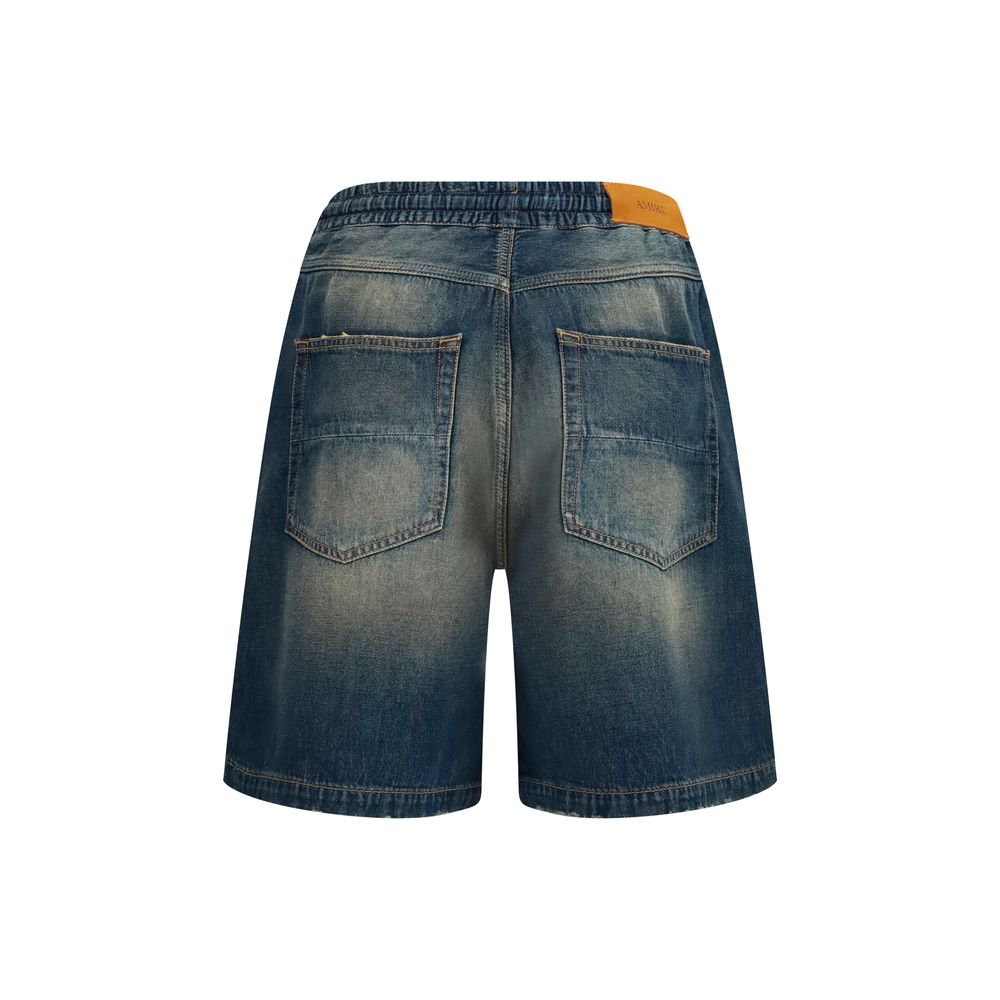 Amiri Blaue Baumwoll-Bermudashorts