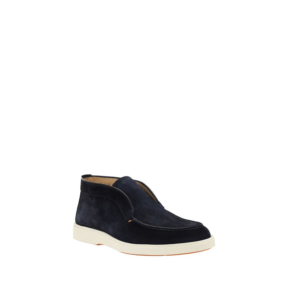 Santoni Blaue Kalbsleder Bos Taurus Stiefeletten