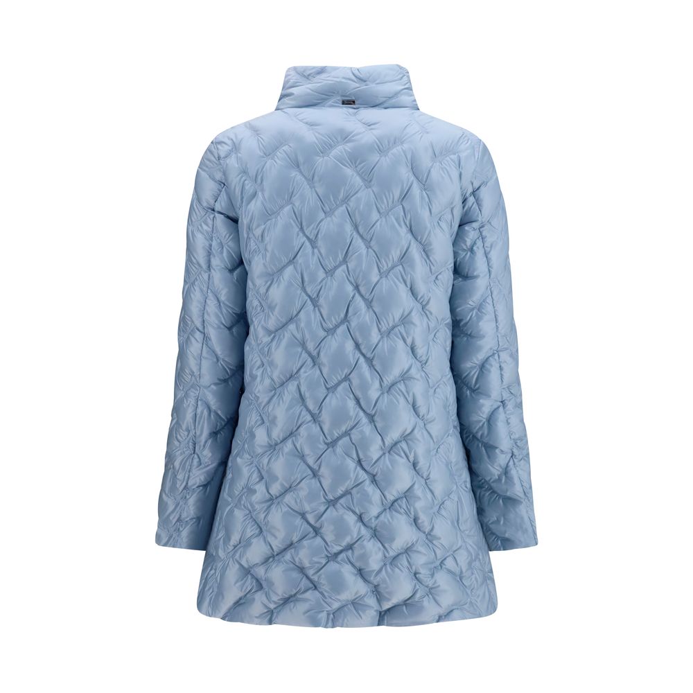 Herno Blaue Polyester-Jacke in voller Länge