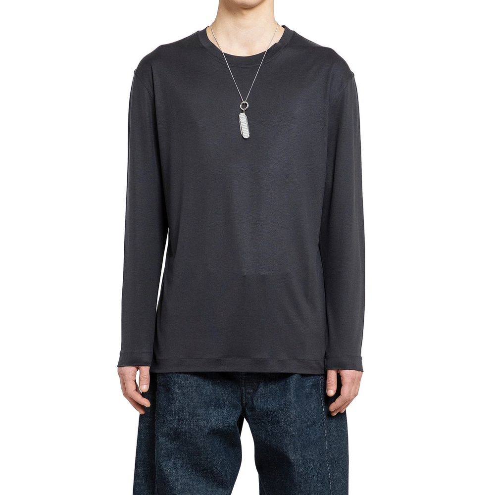 Lemaire Schwarzes Seiden-T-Shirt