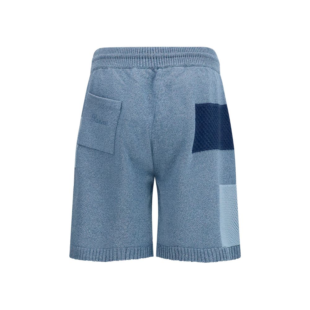 Laneus Blaue Baumwoll-Bermudashorts