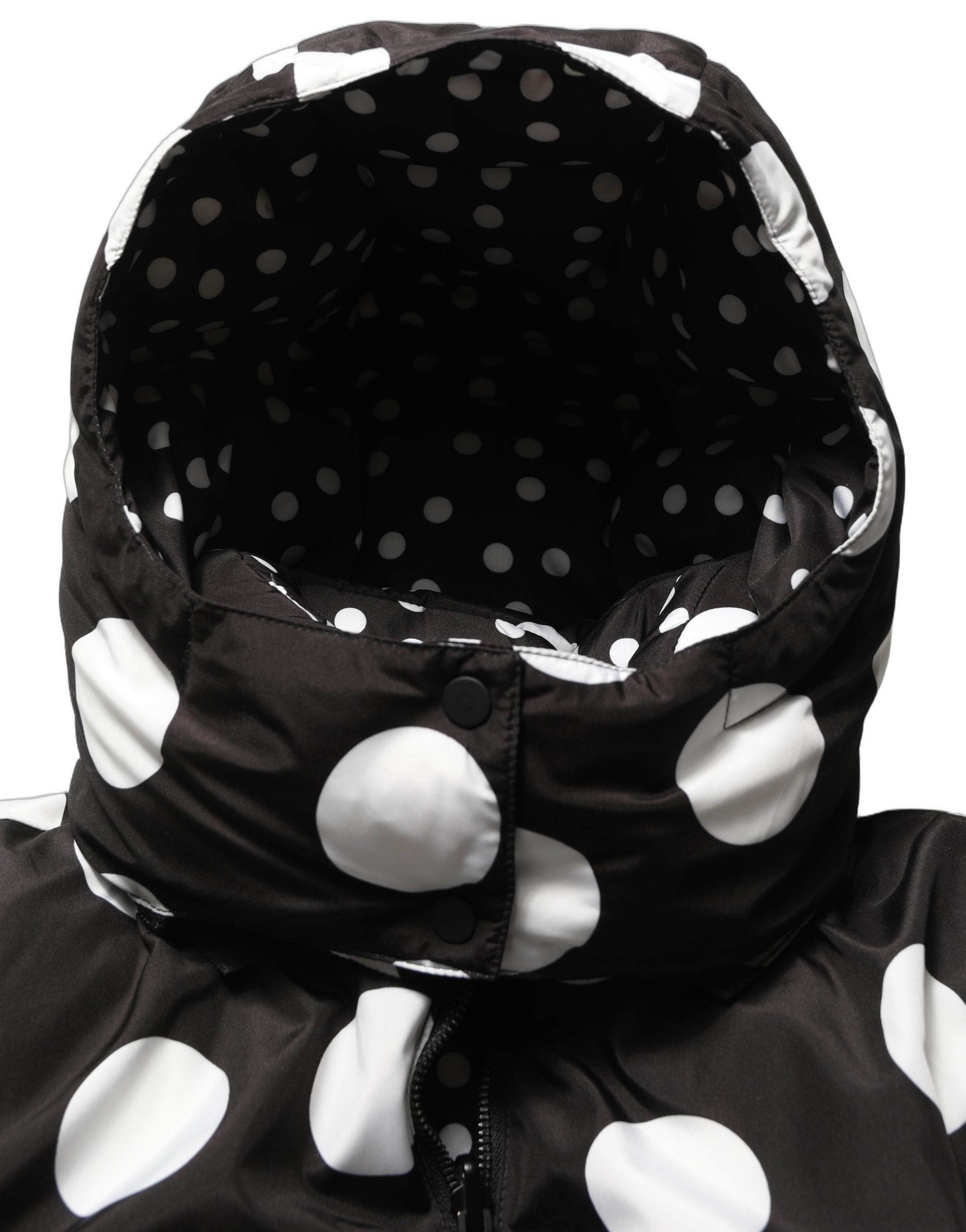 Dolce & Gabbana Kapuzenblousonjacke mit schwarz-weißen Polka Dots