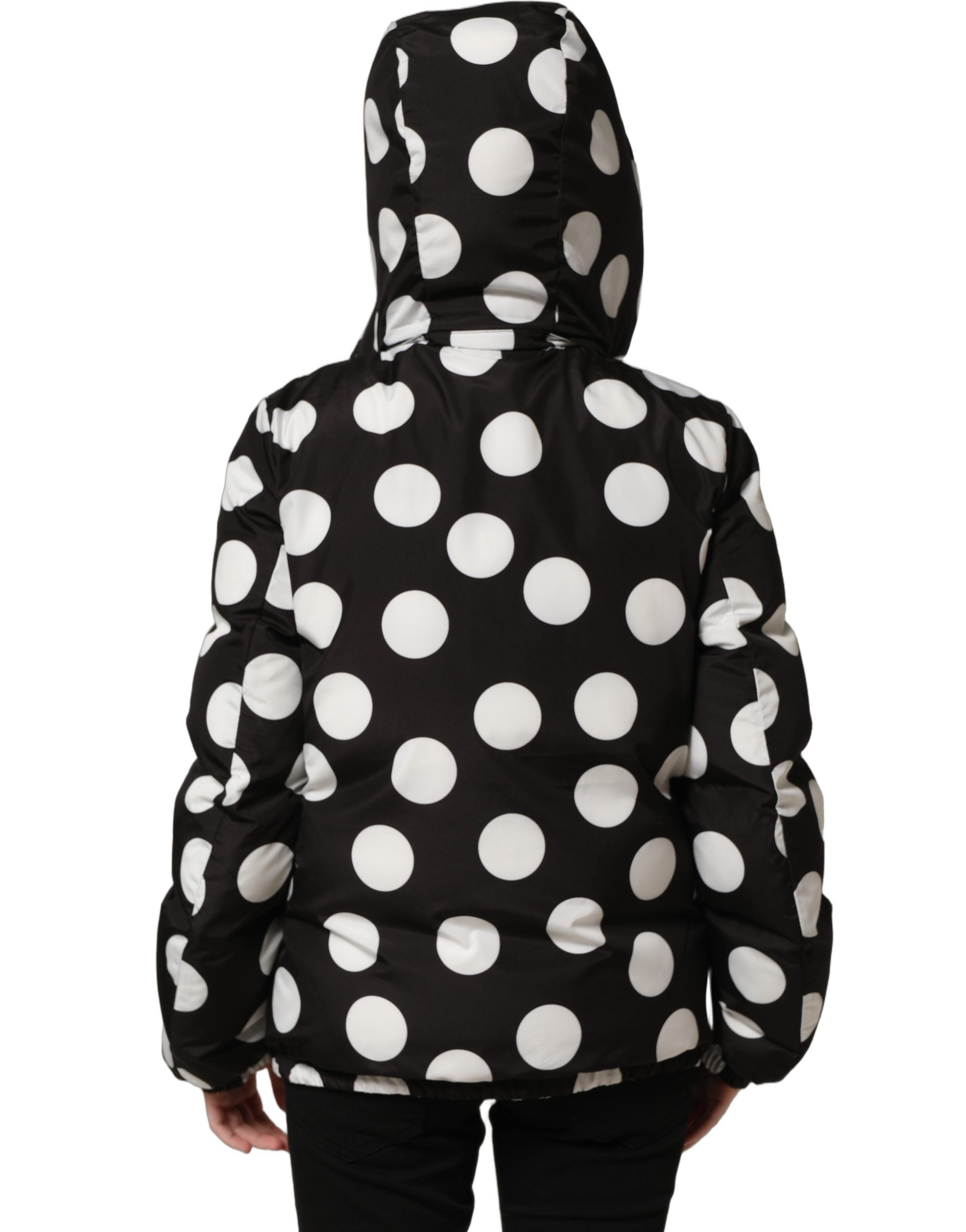 Dolce & Gabbana Kapuzenblousonjacke mit schwarz-weißen Polka Dots