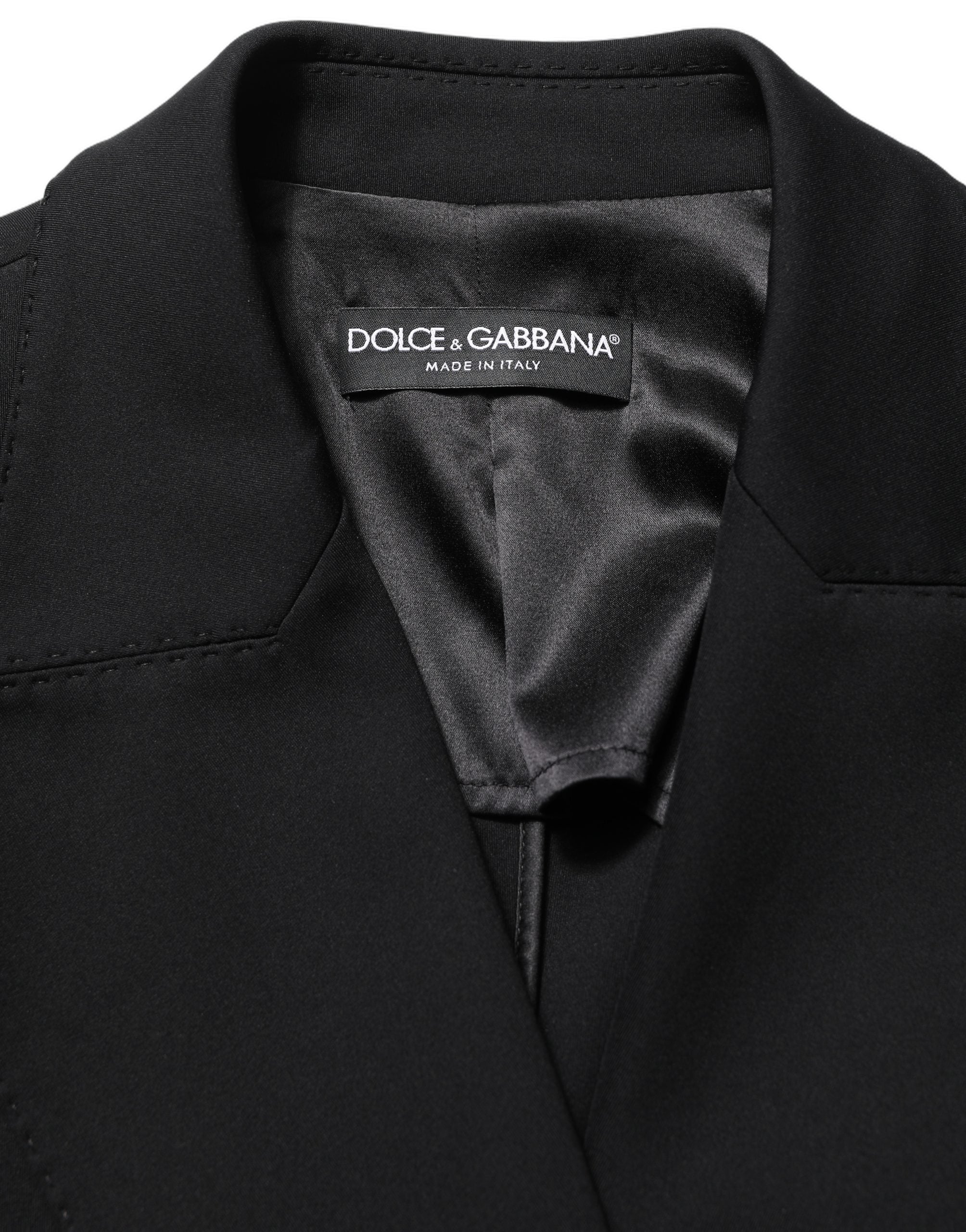 Dolce & Gabbana Schwarzer Krepp-Blazer im Double-Breasted-Stil