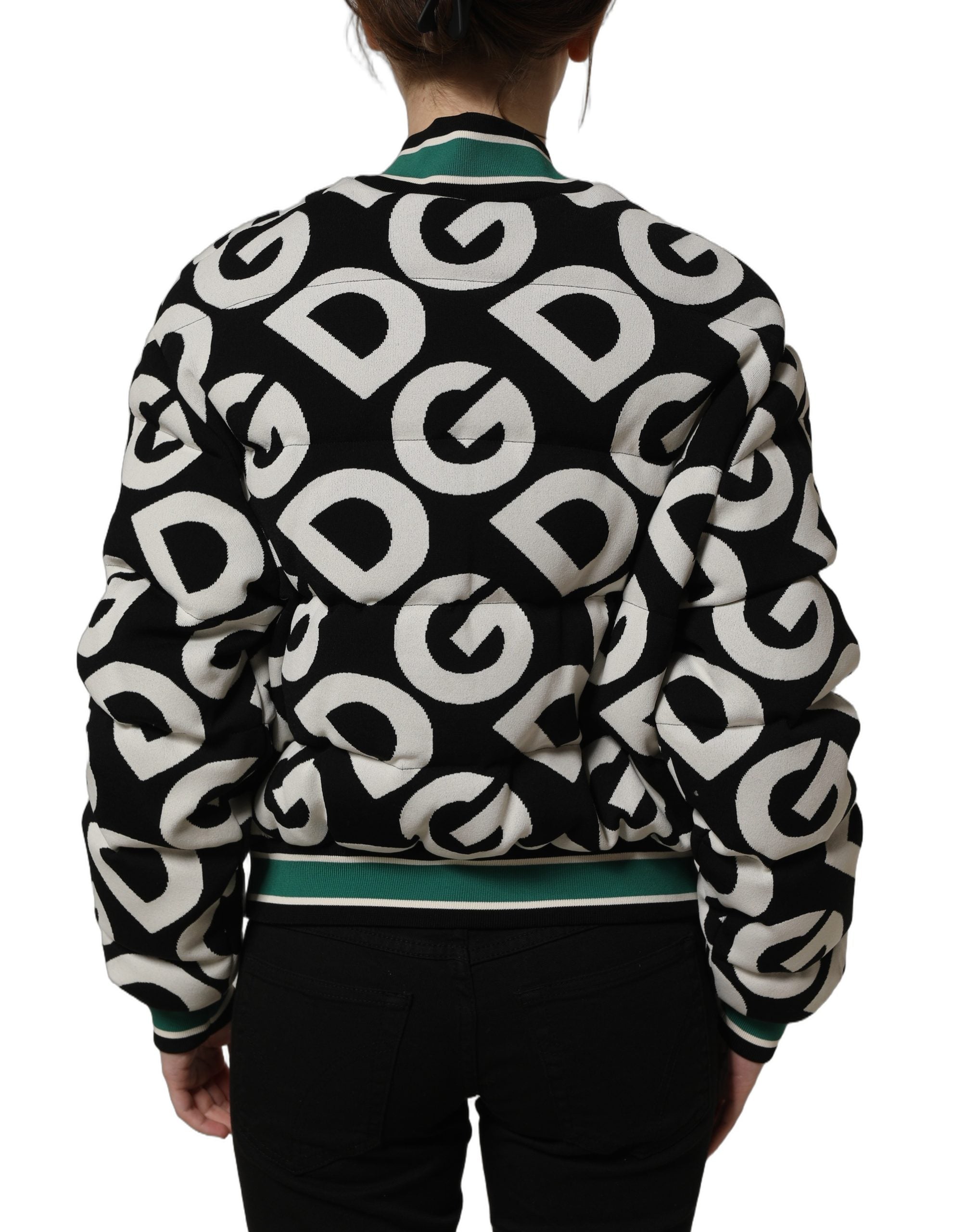 Dolce & Gabbana Multicolor Logo Bomberjacke mit durchgehendem Reißverschluss