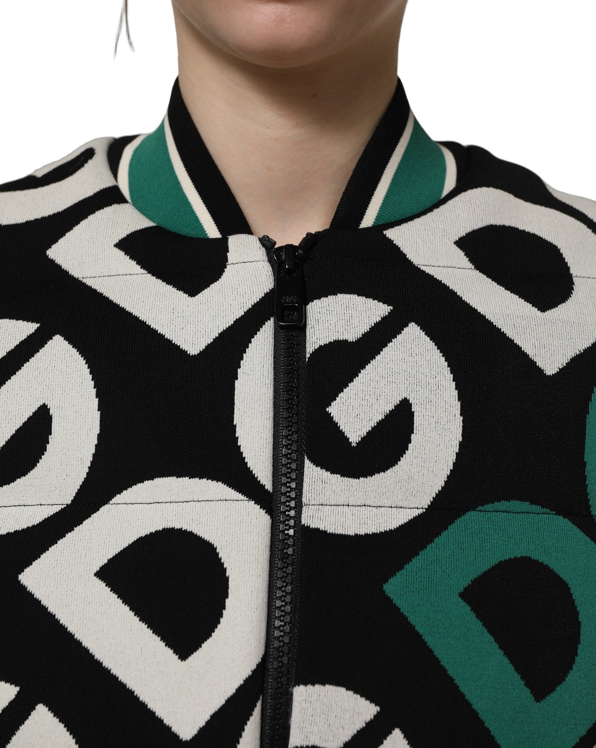 Dolce & Gabbana Multicolor Logo Bomberjacke mit durchgehendem Reißverschluss