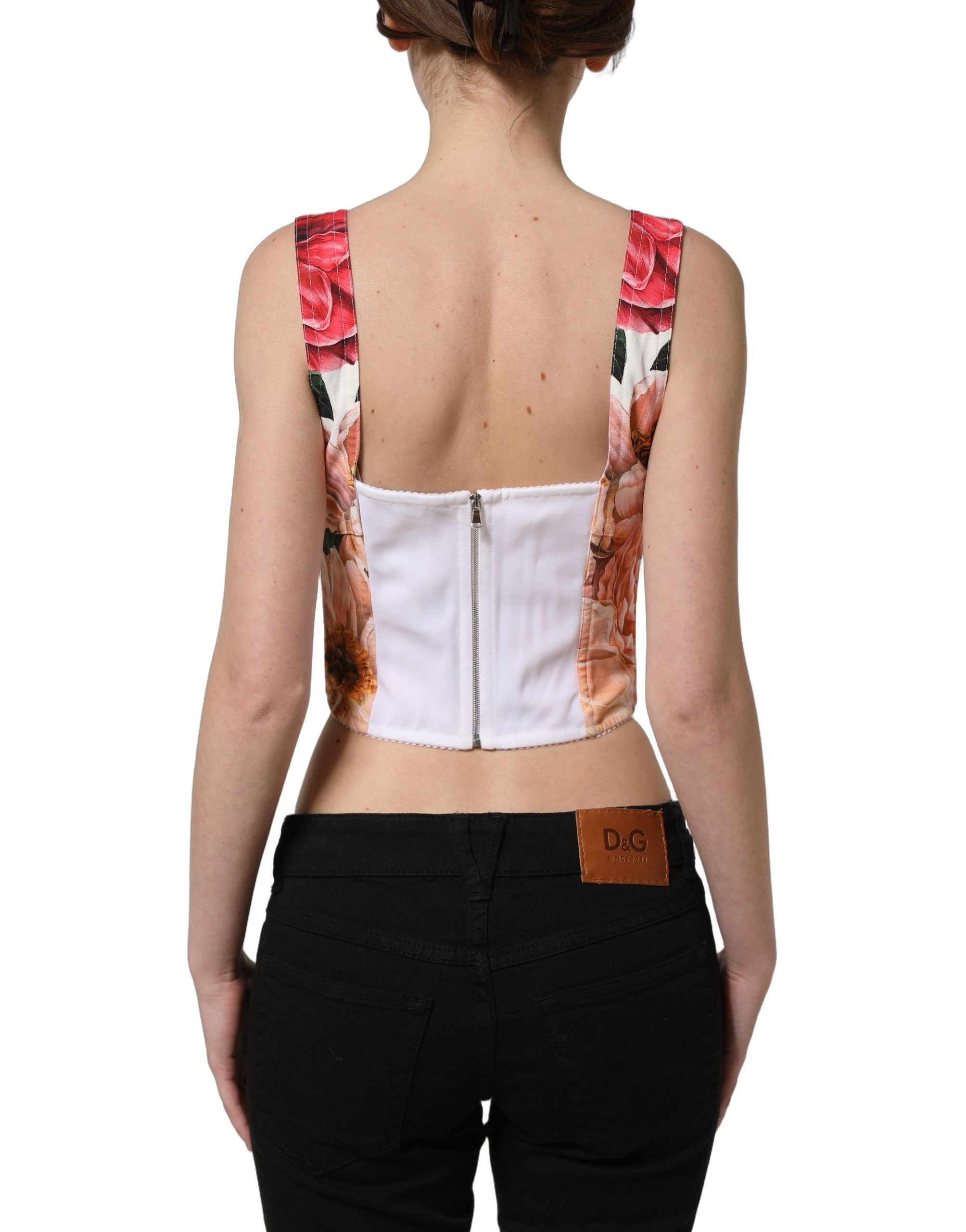 Dolce & Gabbana Bustier-Top mit Blumenprint in Multicolor