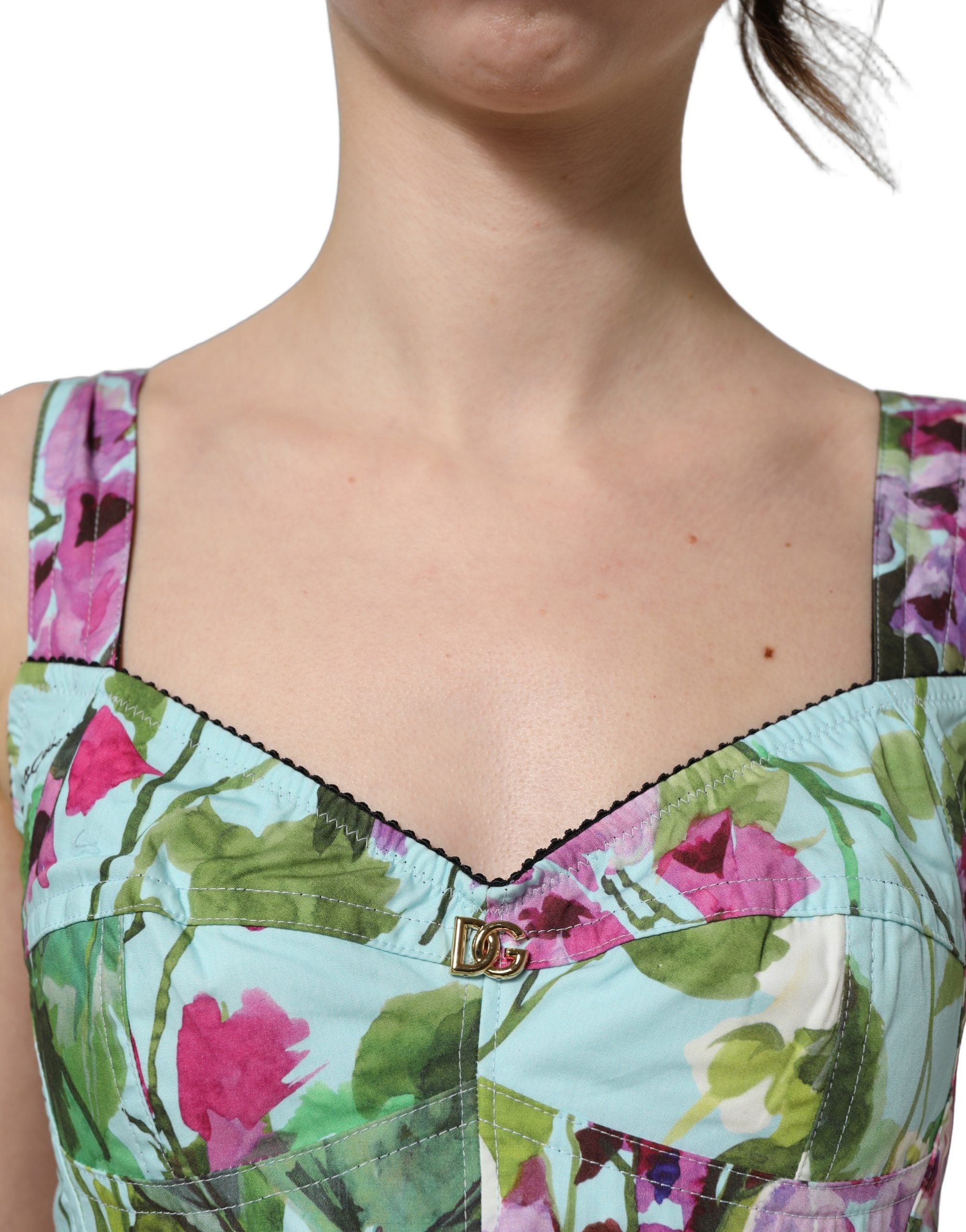 Dolce & Gabbana Bustier-Top mit Blumenprint in Multicolor