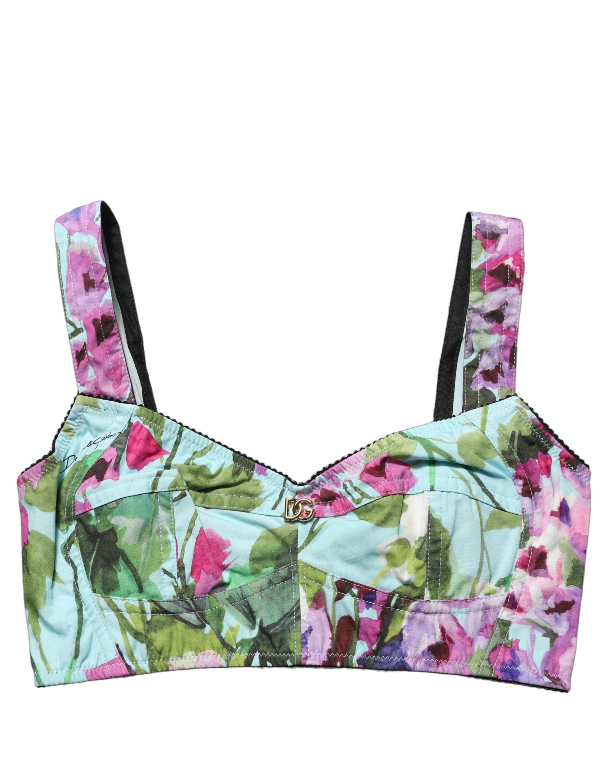 Dolce & Gabbana Bustier-Top mit Blumenprint in Multicolor