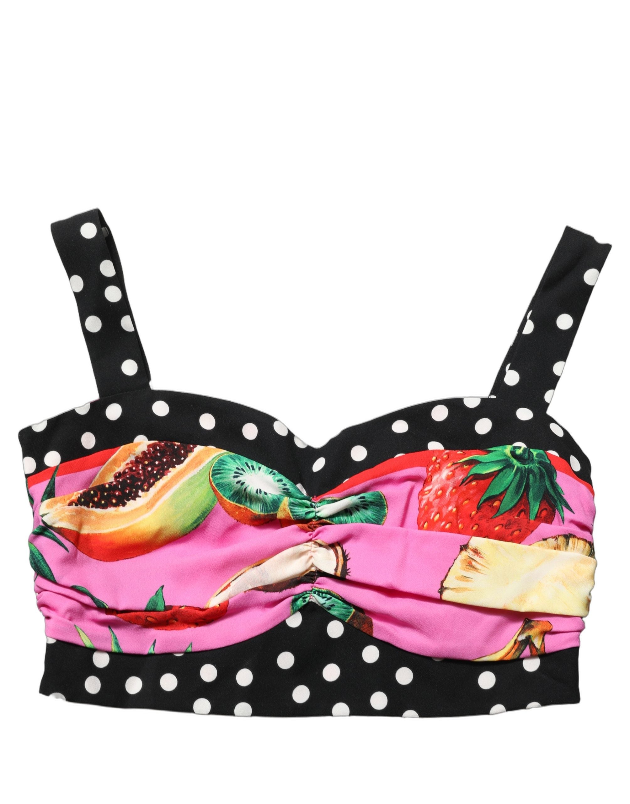 Dolce & Gabbana Mehrfarbiges Seiden-Bustier-Top im Corsagen-Stil