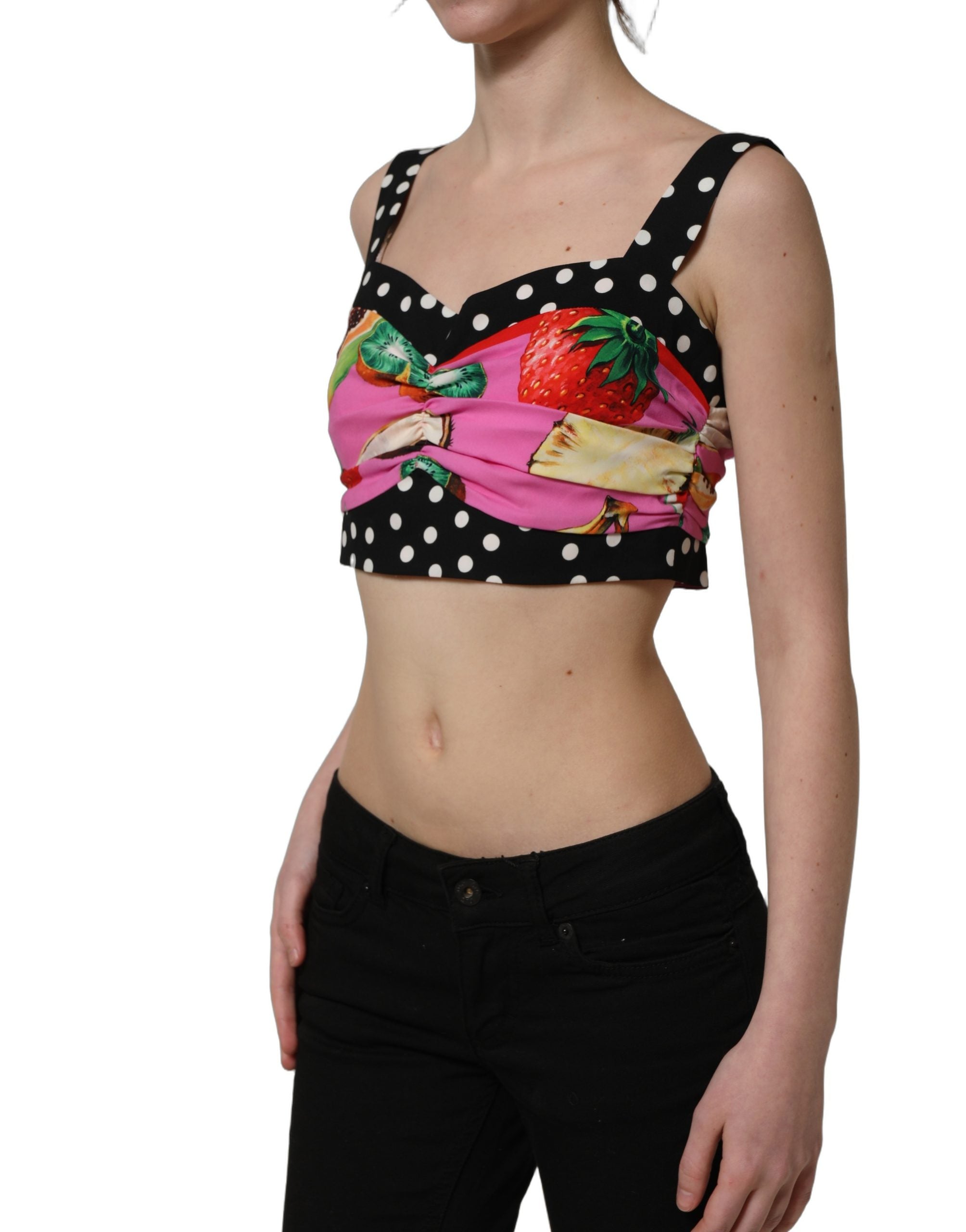 Dolce & Gabbana Mehrfarbiges Seiden-Bustier-Top im Corsagen-Stil