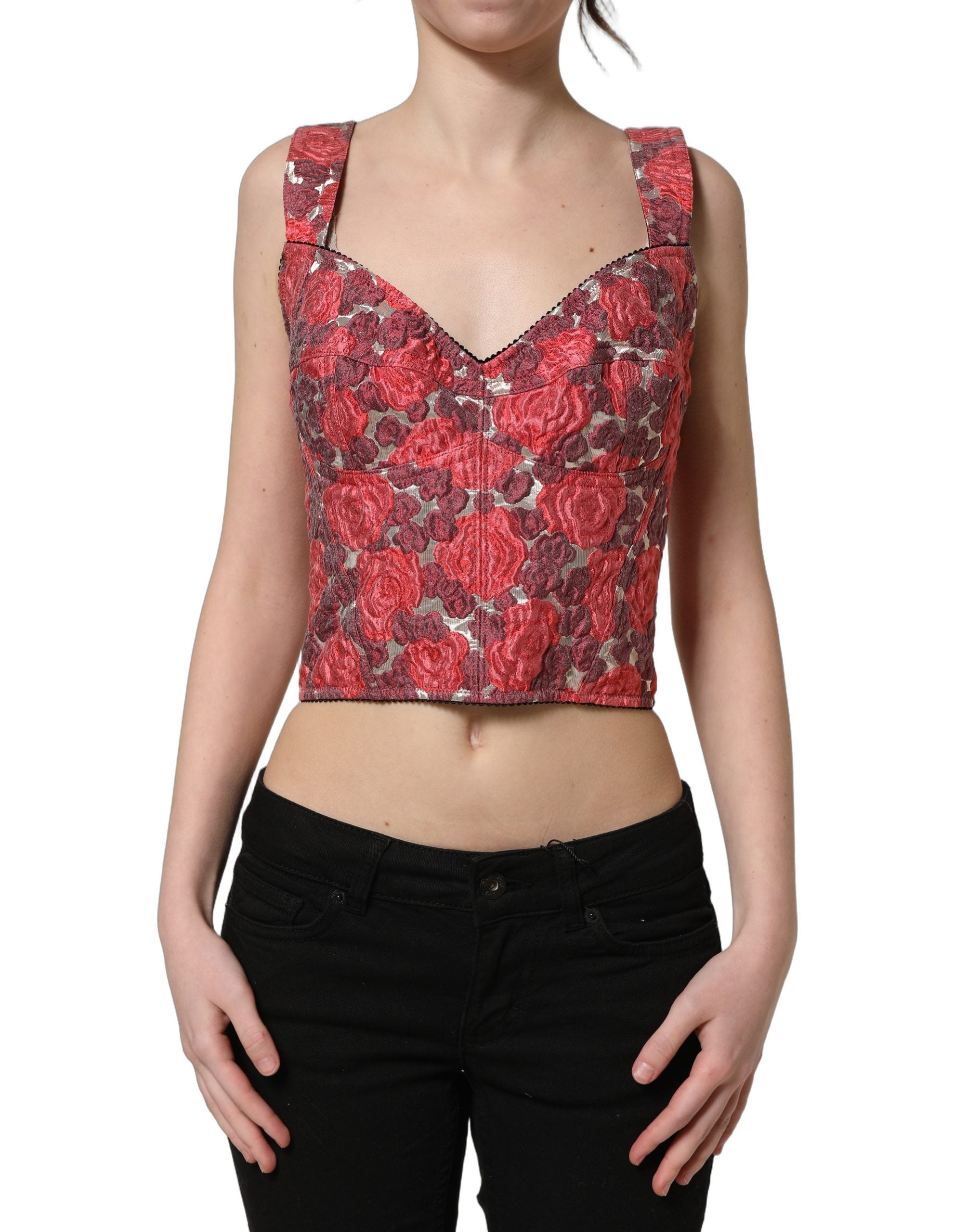 Dolce & Gabbana Bustier-Top mit Blumenprint in Multicolor