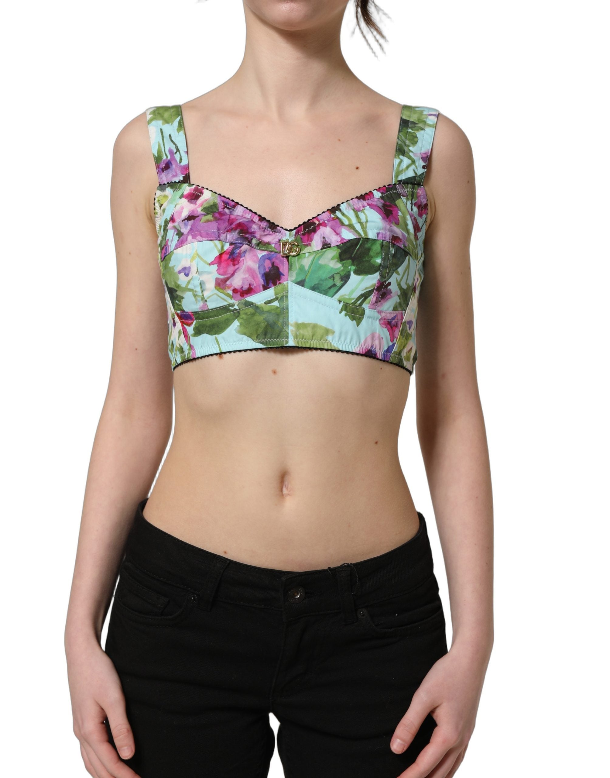 Dolce & Gabbana Bustier-Top mit Blumenprint in Multicolor