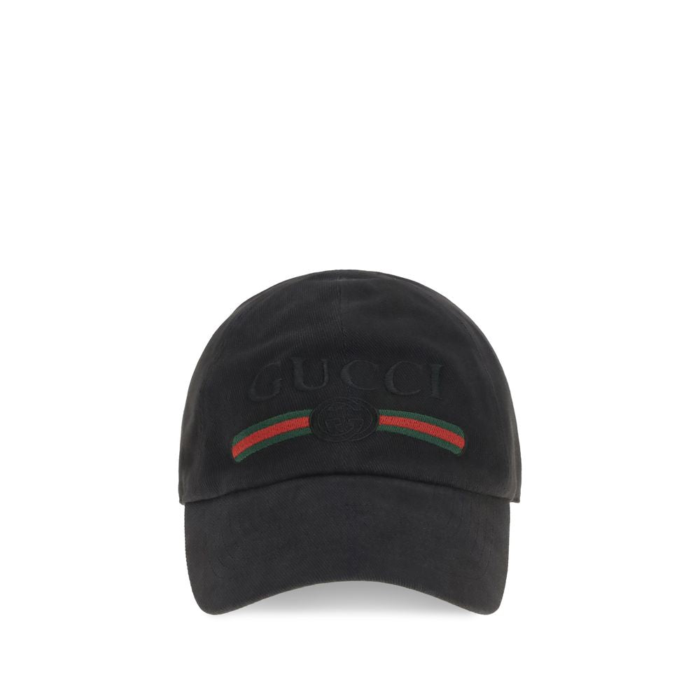 Gucci Schwarze Baumwollkappe (Baseball Cap)