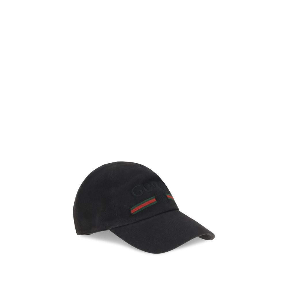 Gucci Schwarze Baumwollkappe (Baseball Cap)