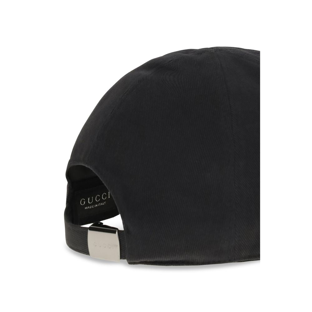Gucci Schwarze Baumwollkappe (Baseball Cap)