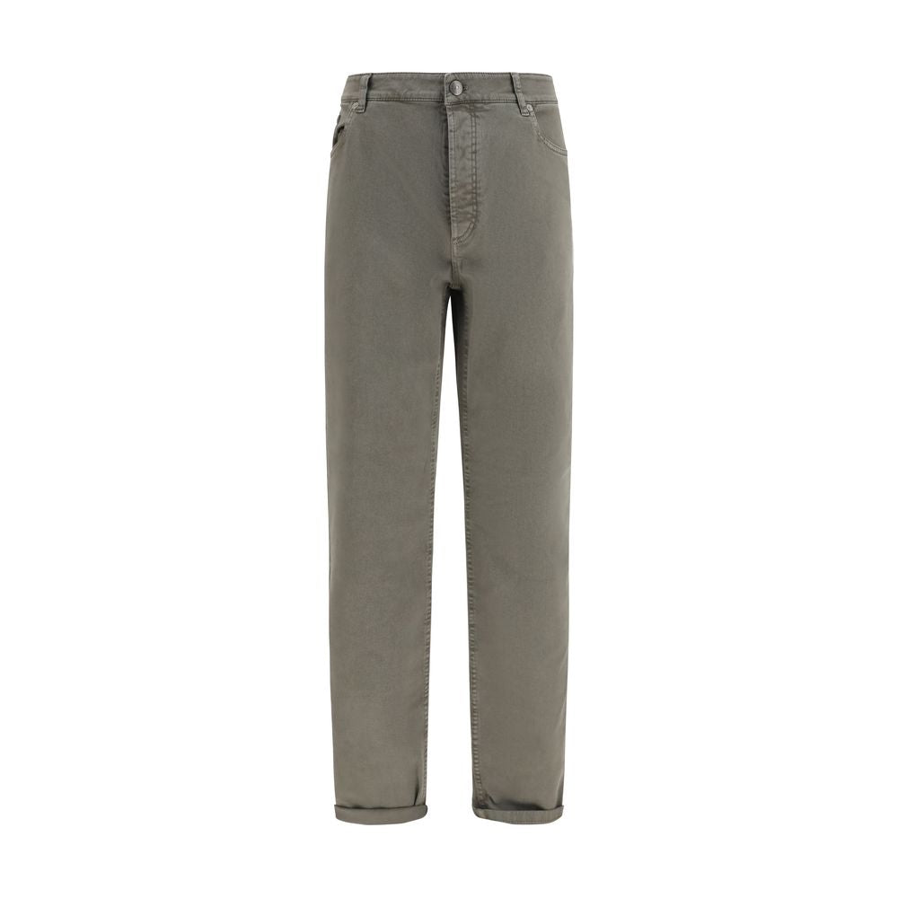 Brunello Cucinelli Zweifarbige Baumwoll-Jeans Denim
