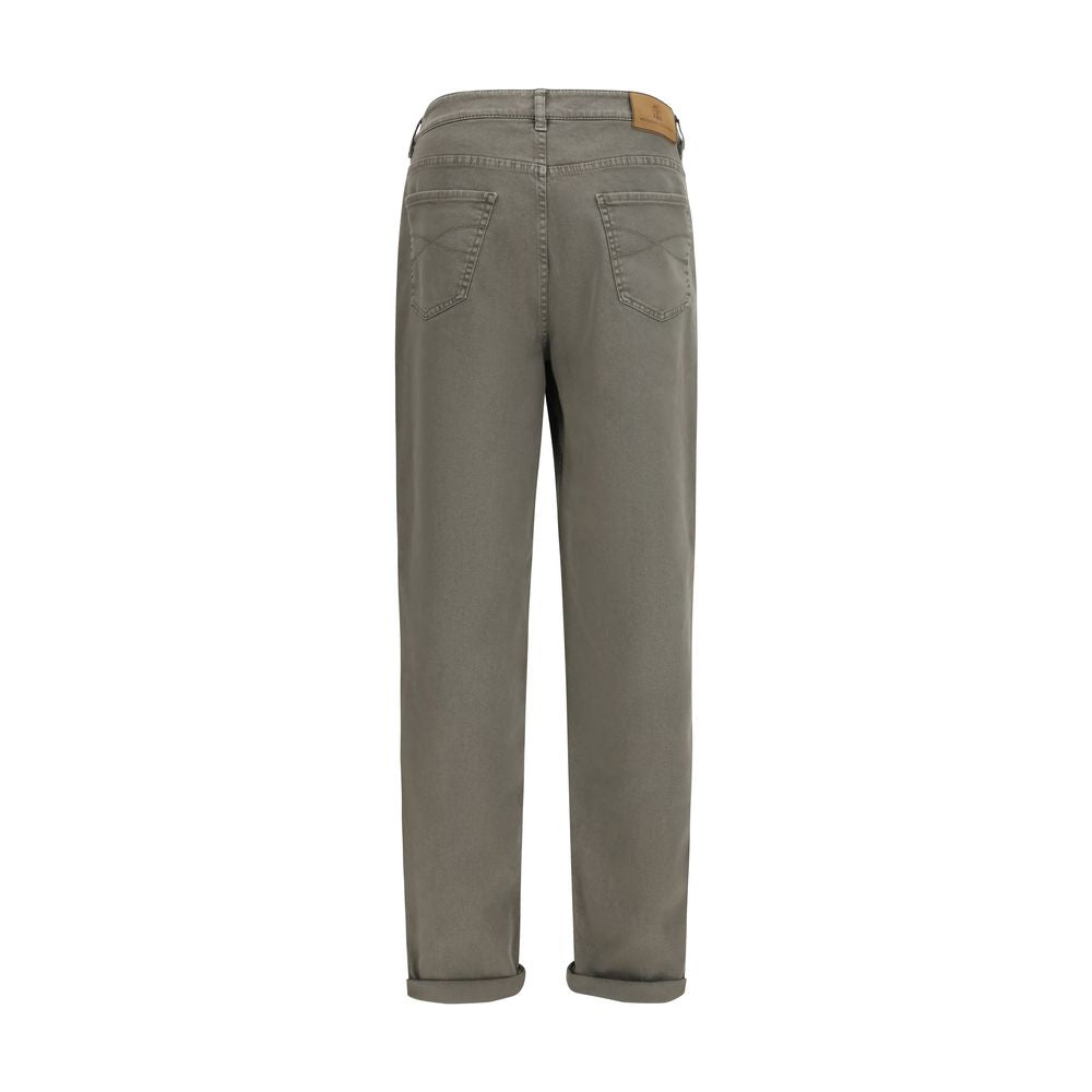 Brunello Cucinelli Zweifarbige Baumwoll-Jeans Denim