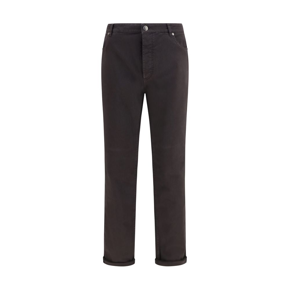 Brunello Cucinelli Braune Cropped Jeans aus Baumwolle