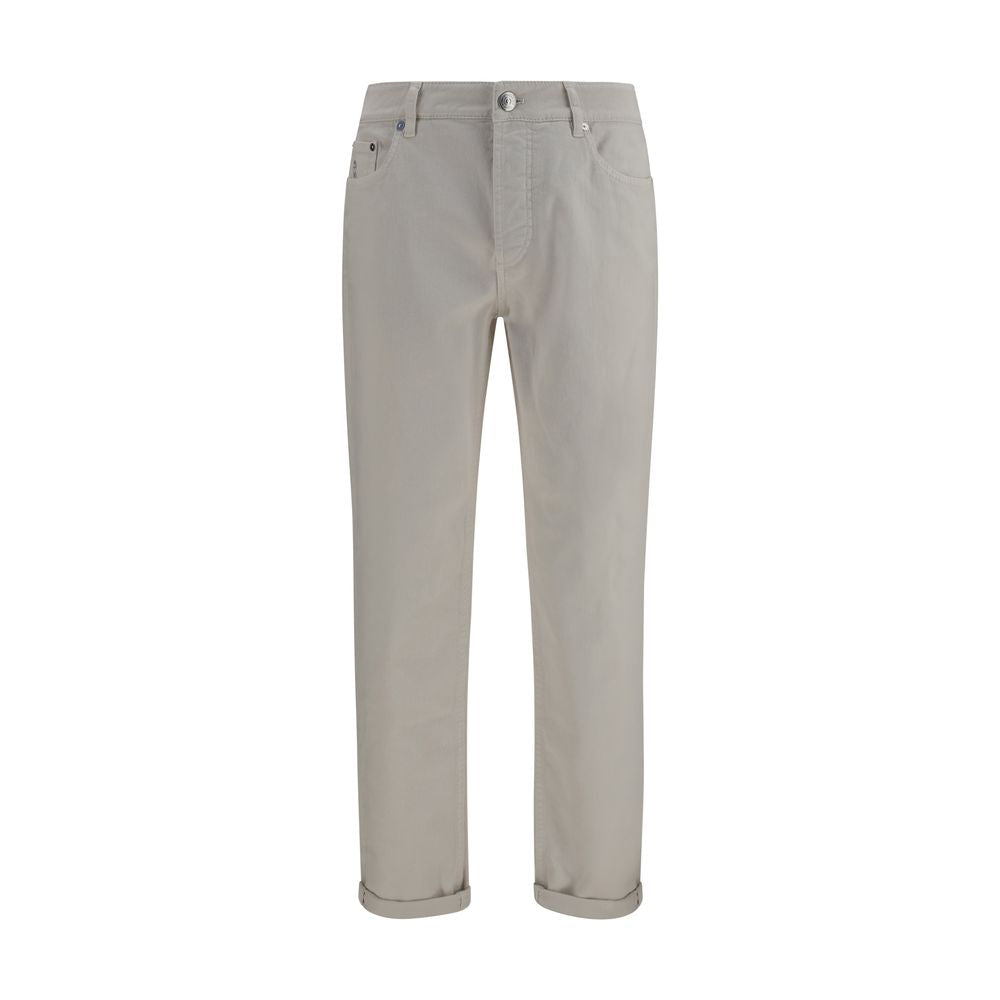 Brunello Cucinelli Weiße Baumwoll-Jeans Denim