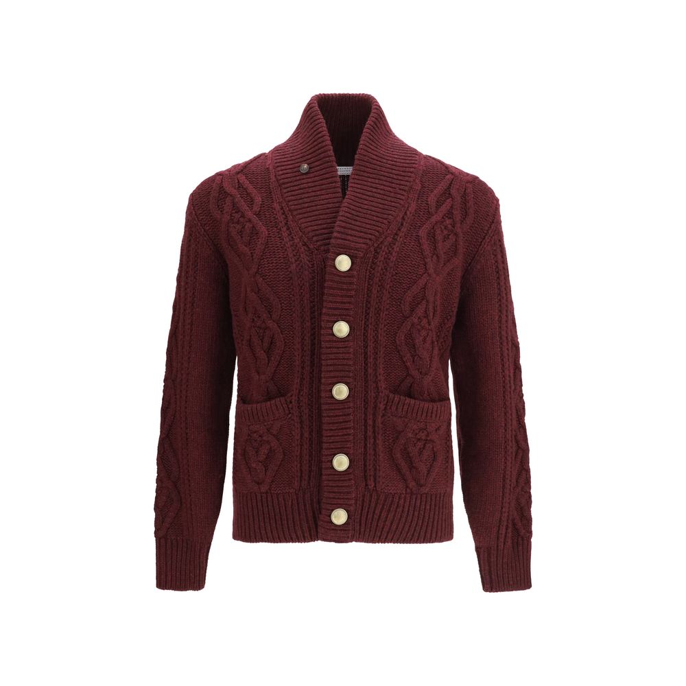 Brunello Cucinelli Kaschmir-Strickjacke in Bordeaux